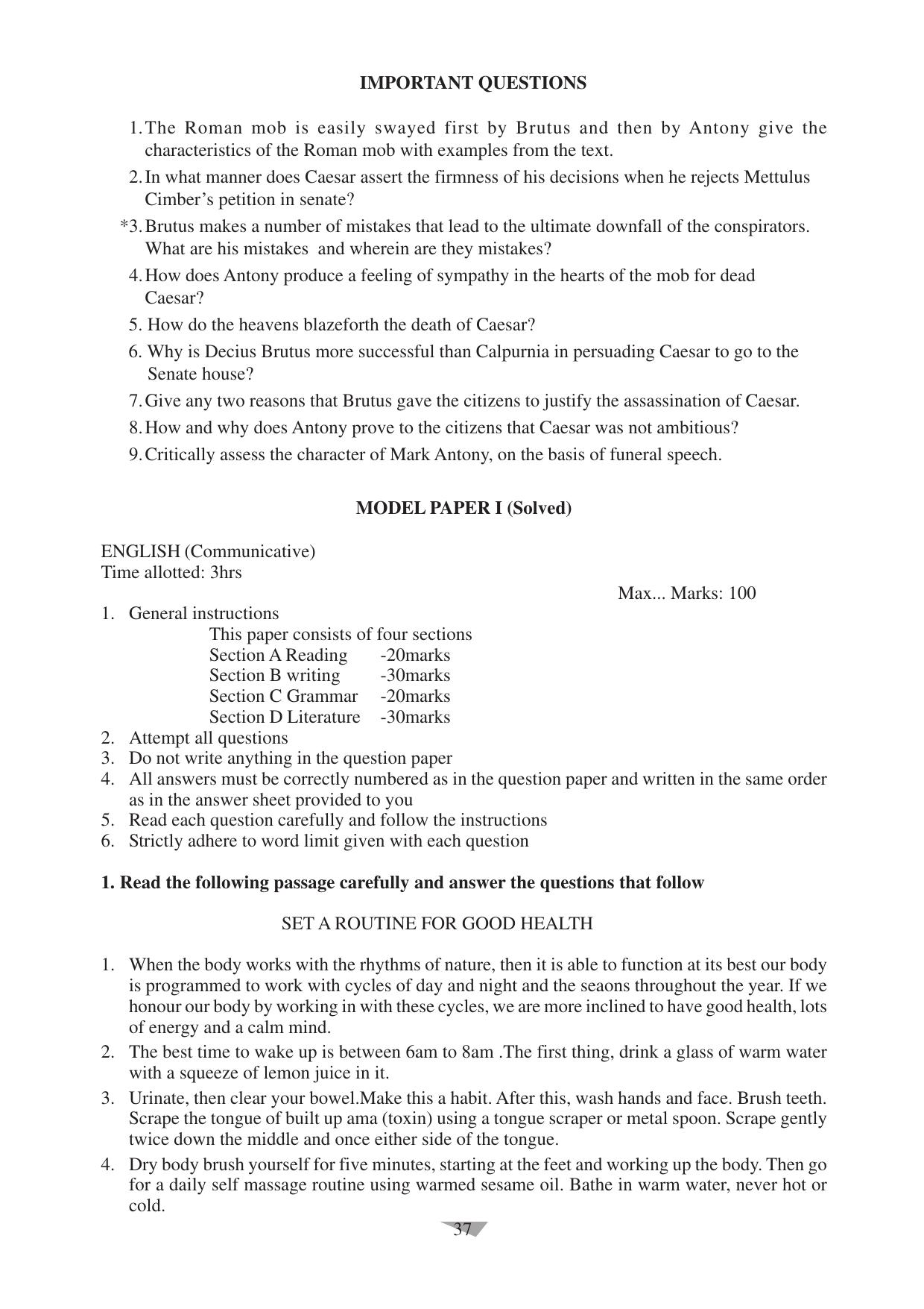 CBSE Worksheets for Class 10 English Assignment 11 - Page 37