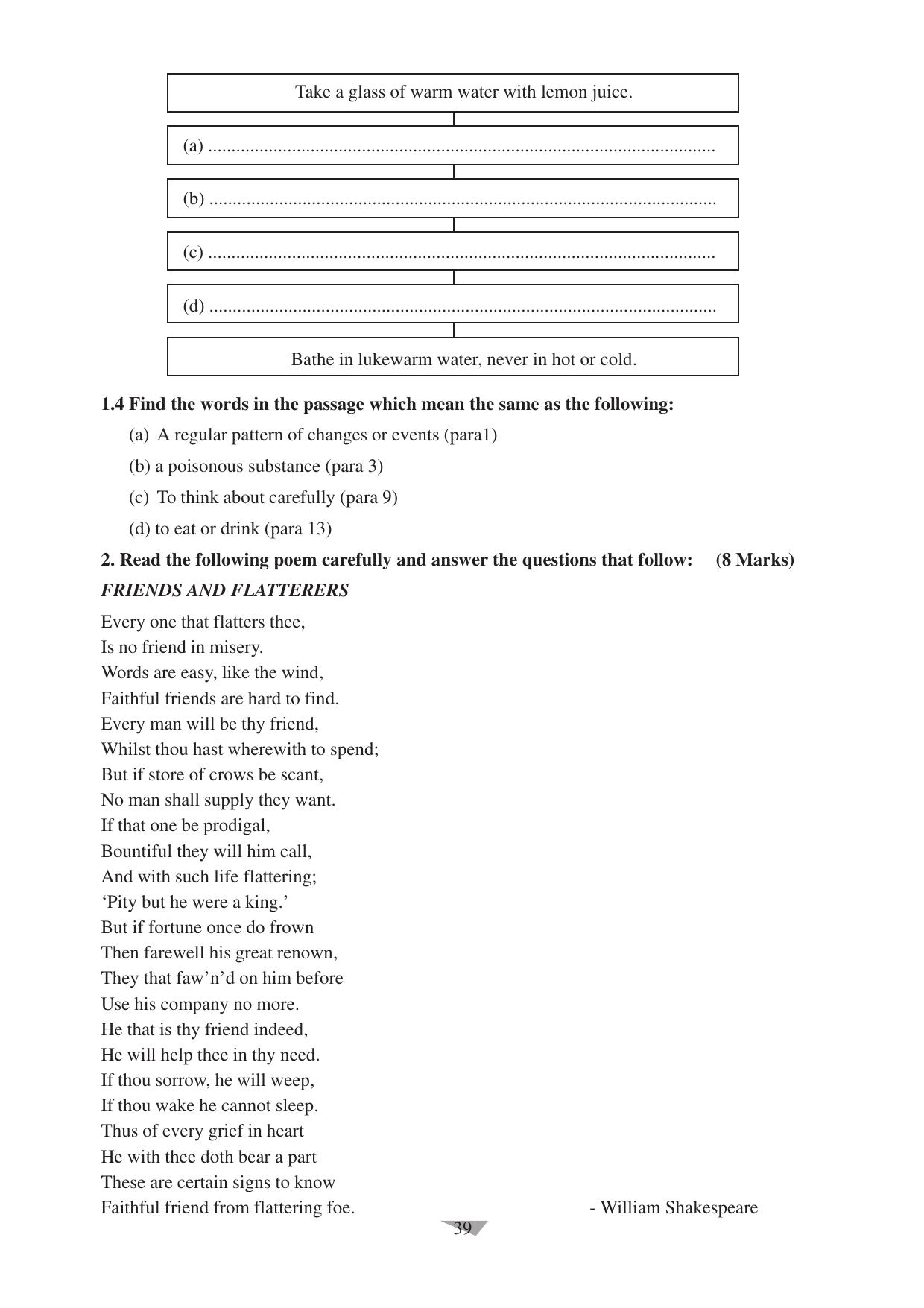 CBSE Worksheets for Class 10 English Assignment 11 - Page 39