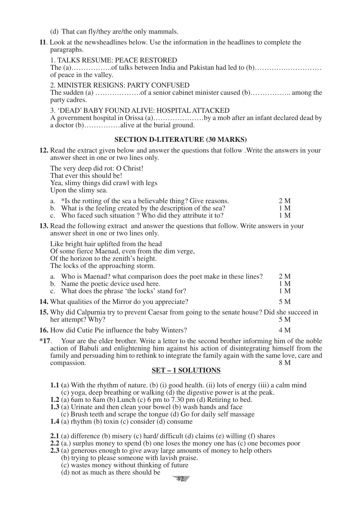 CBSE Worksheets for Class 10 English Assignment 11 - Page 42
