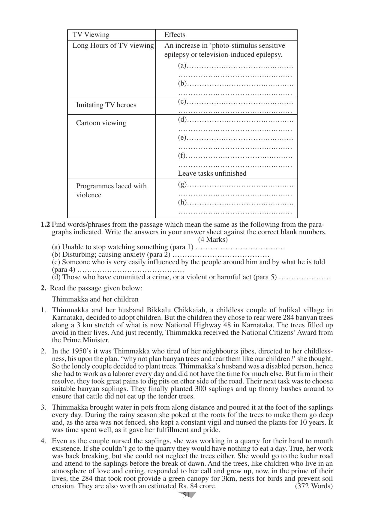 CBSE Worksheets for Class 10 English Assignment 11 - Page 51