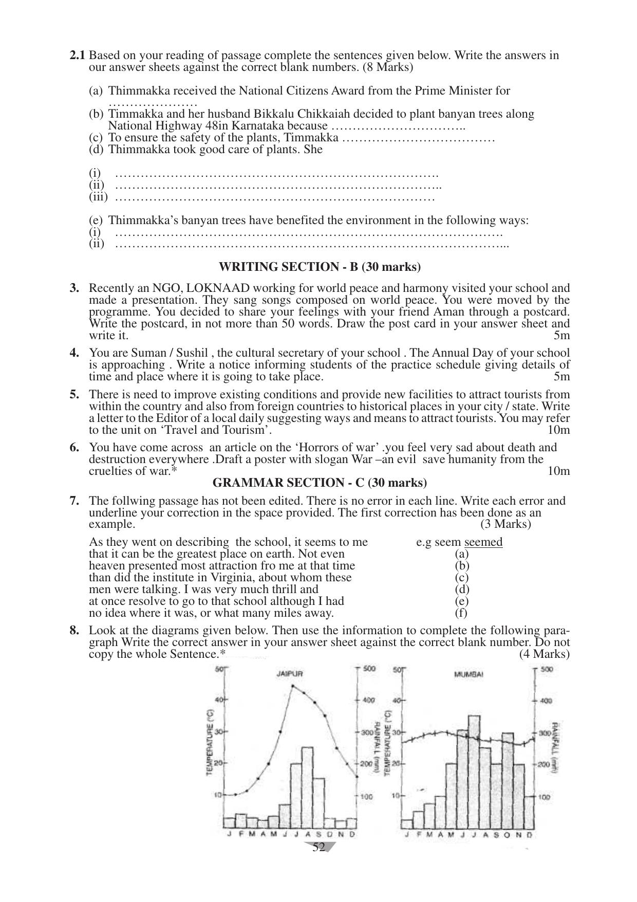 CBSE Worksheets for Class 10 English Assignment 11 - Page 52