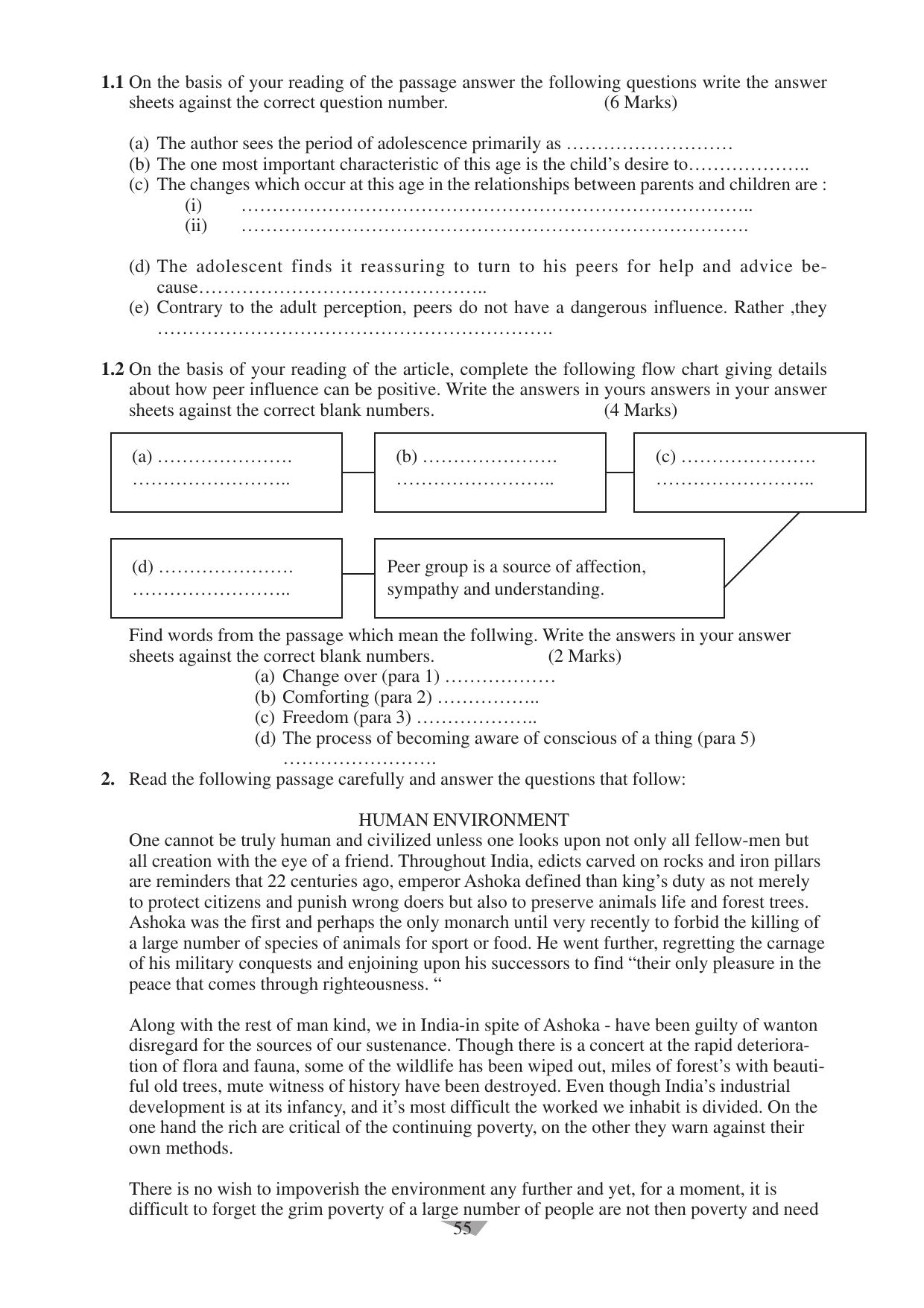 CBSE Worksheets for Class 10 English Assignment 11 - Page 55