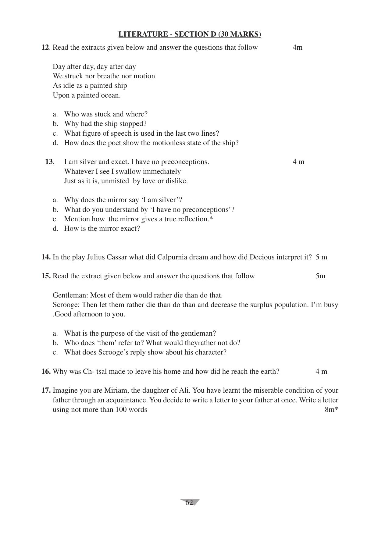 CBSE Worksheets for Class 10 English Assignment 11 - Page 62