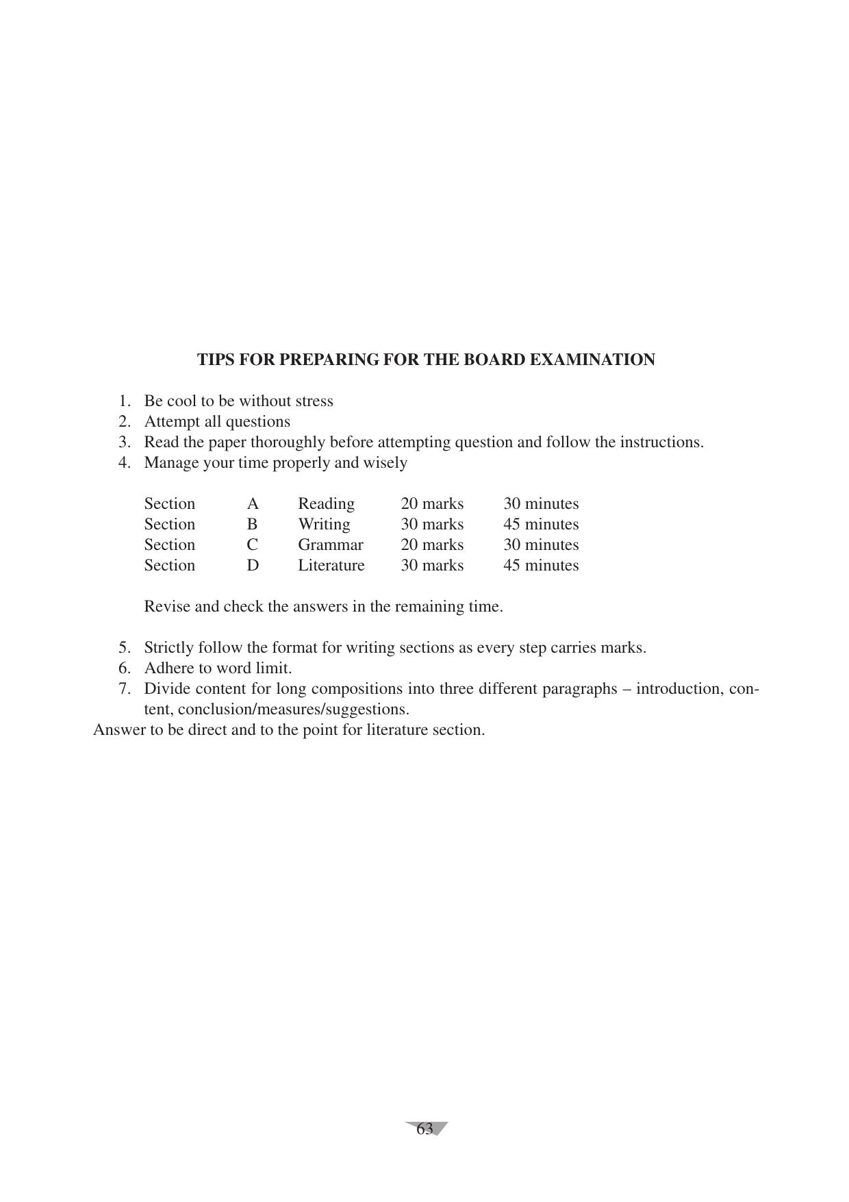 CBSE Worksheets for Class 10 English Assignment 11 - Page 63