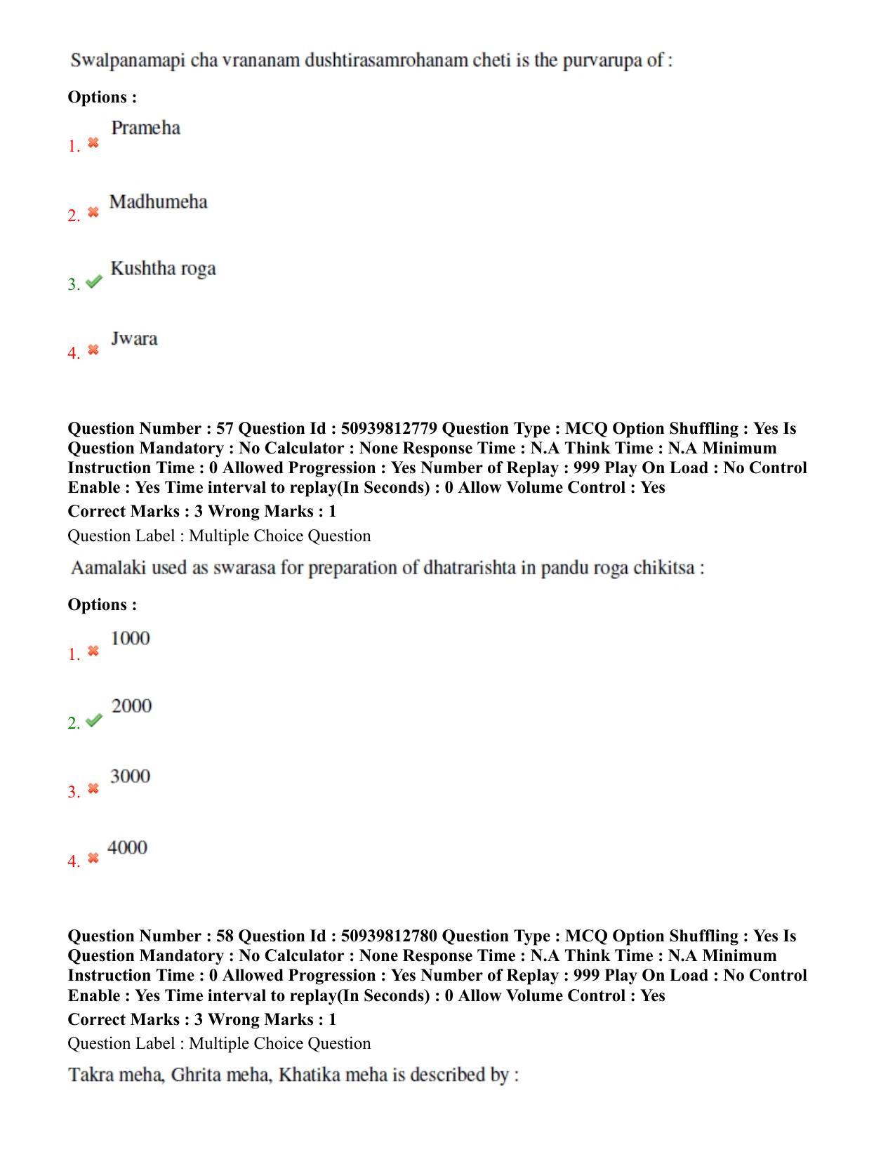 BHU RET Kayachikitsa 2020 Question Paper - Page 36