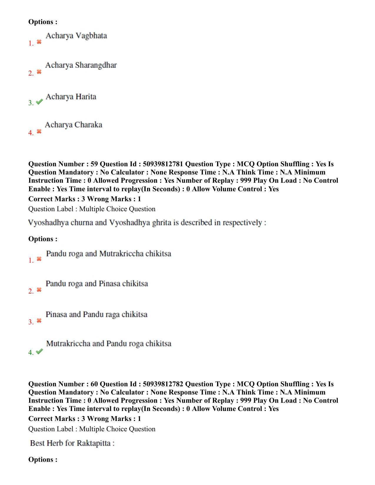 BHU RET Kayachikitsa 2020 Question Paper - Page 37