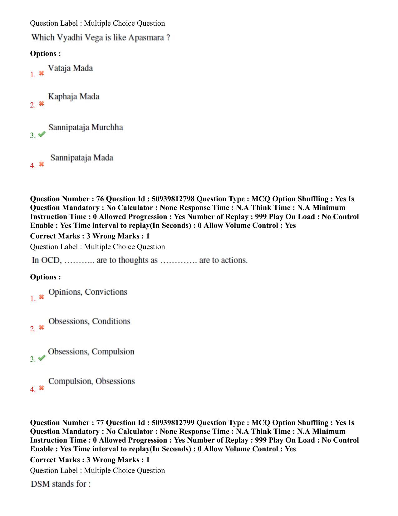 BHU RET Kayachikitsa 2020 Question Paper - Page 45