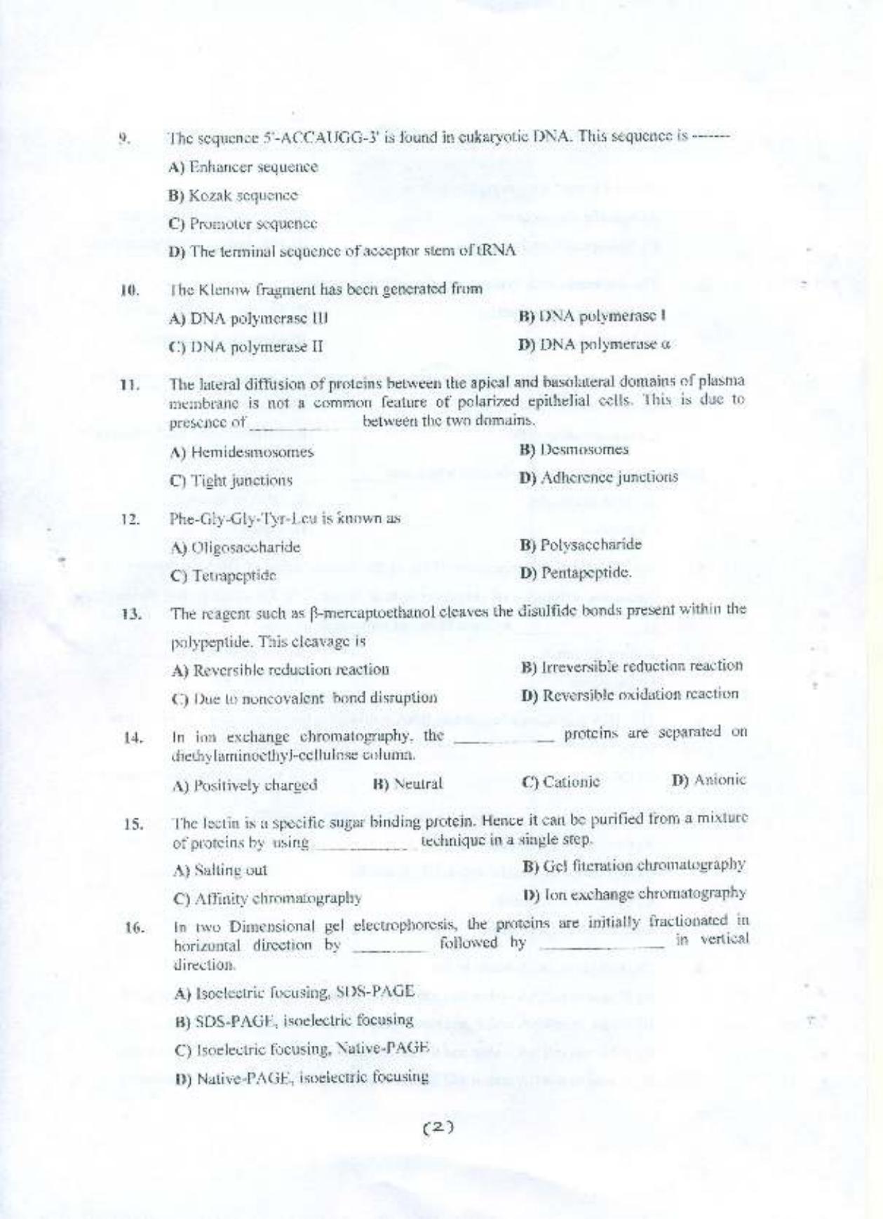 PU MPET Biotechnology Engineering 2015 Question Paper - Page 3