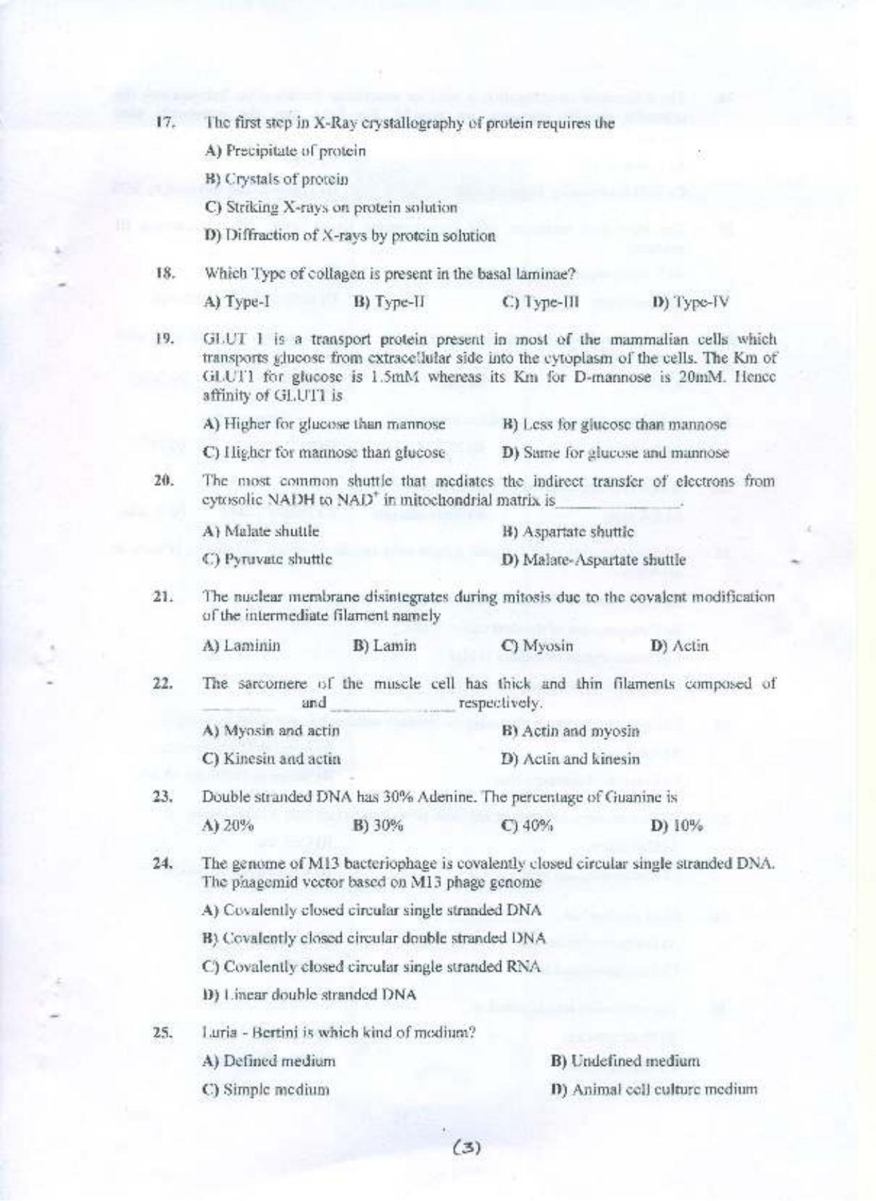 PU MPET Biotechnology Engineering 2015 Question Paper - Page 4