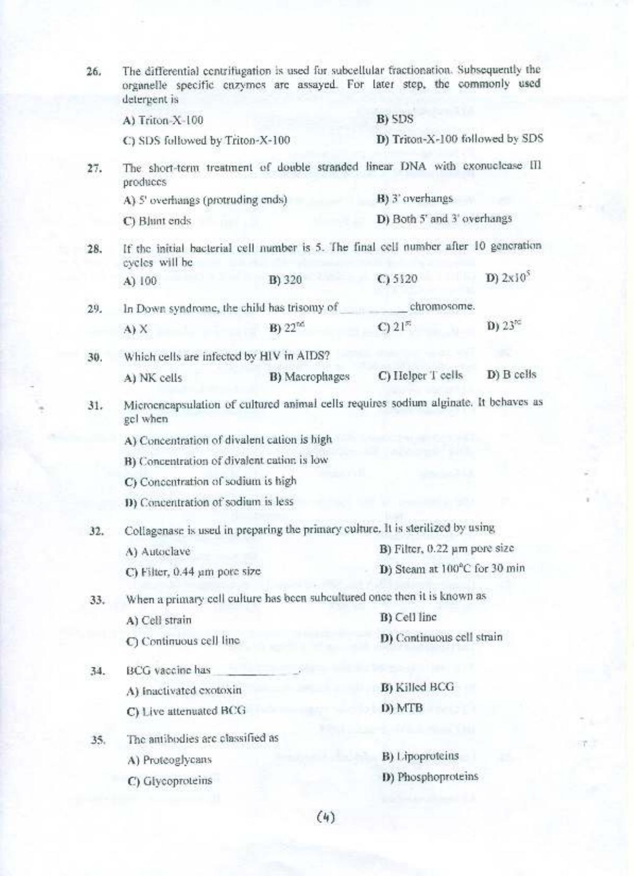 PU MPET Biotechnology Engineering 2015 Question Paper - Page 5