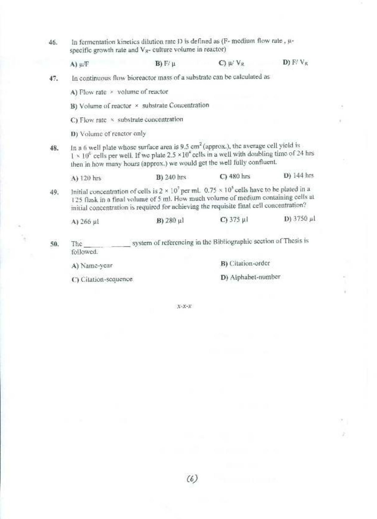 PU MPET Biotechnology Engineering 2015 Question Paper - Page 7