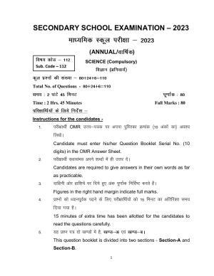 Bihar Board 10th SCIENCE (Compulsory) Model Paper 2023