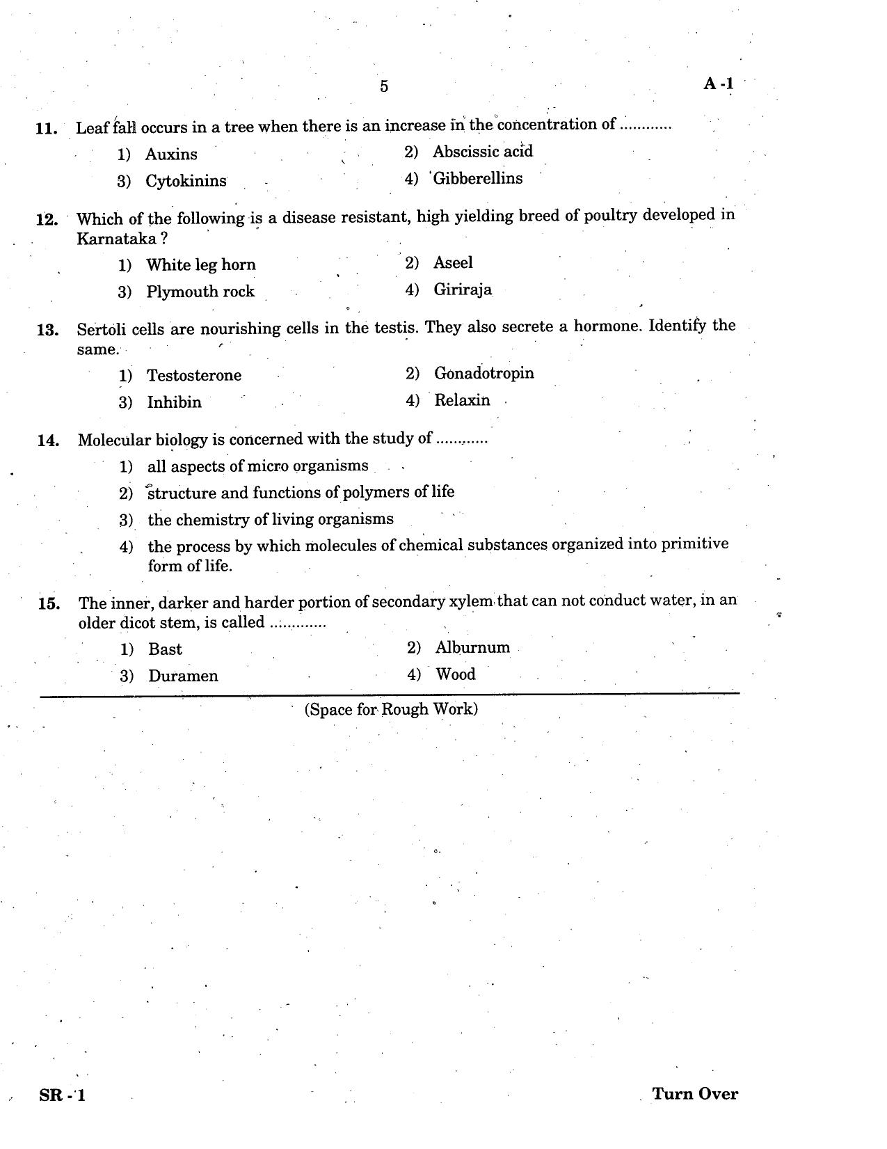 KCET Biology 2005 Question Papers - Page 5