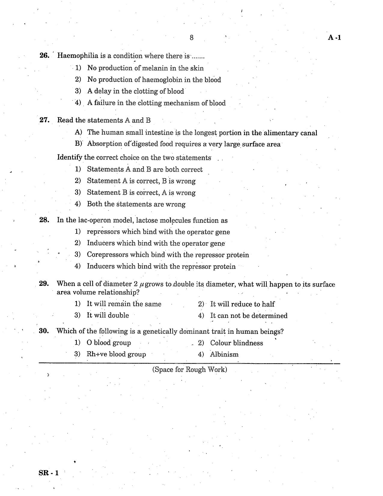 KCET Biology 2005 Question Papers - Page 8