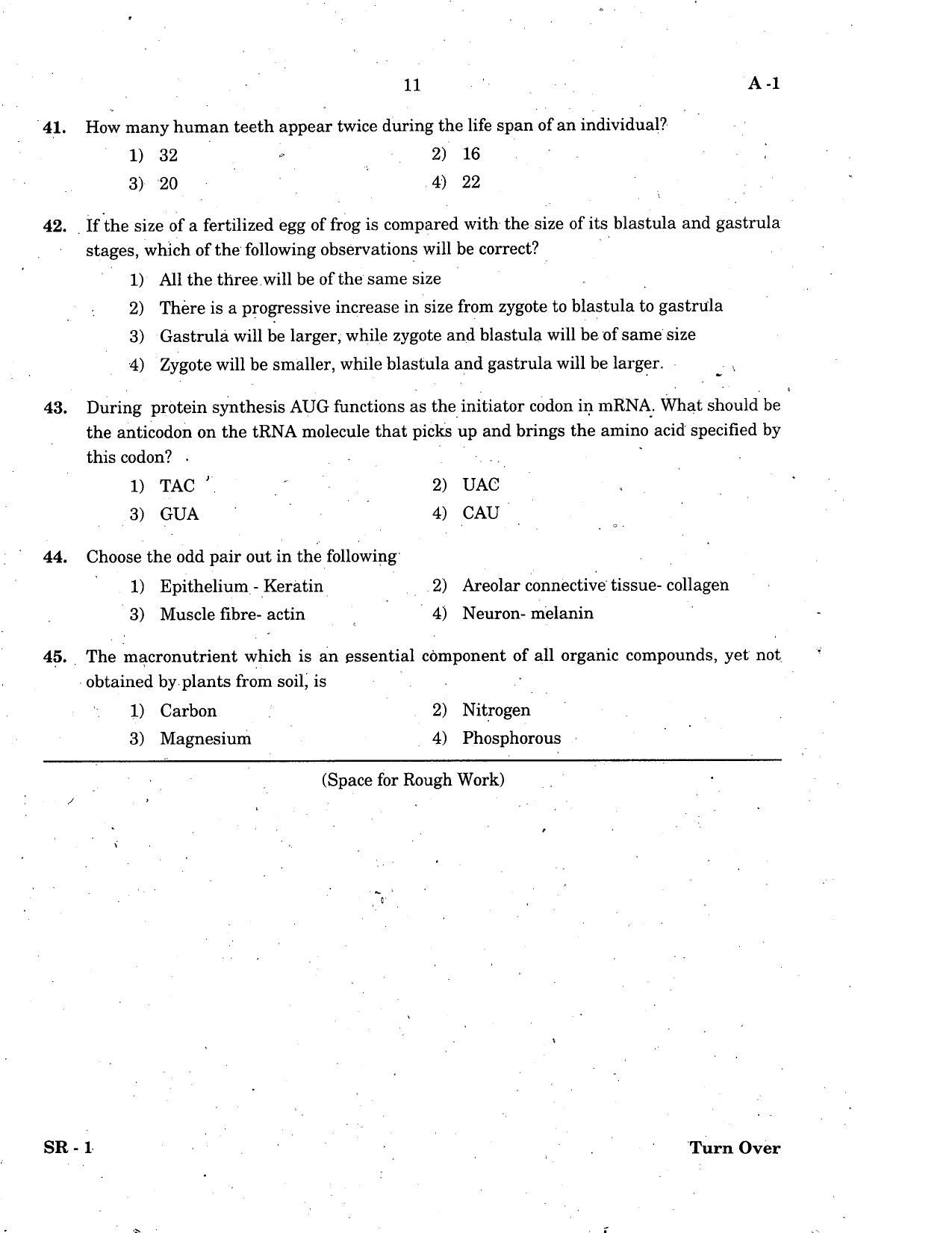 KCET Biology 2005 Question Papers - Page 11