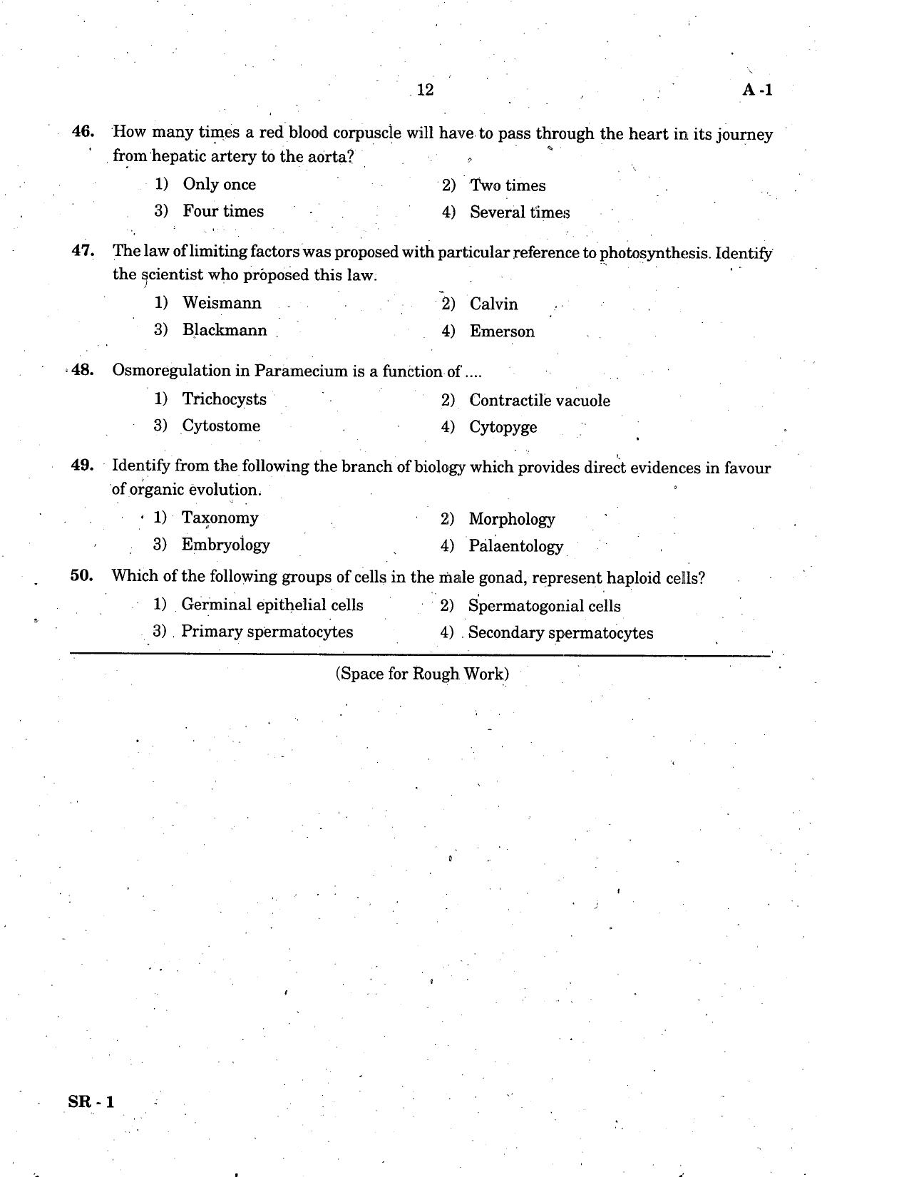 KCET Biology 2005 Question Papers - Page 12