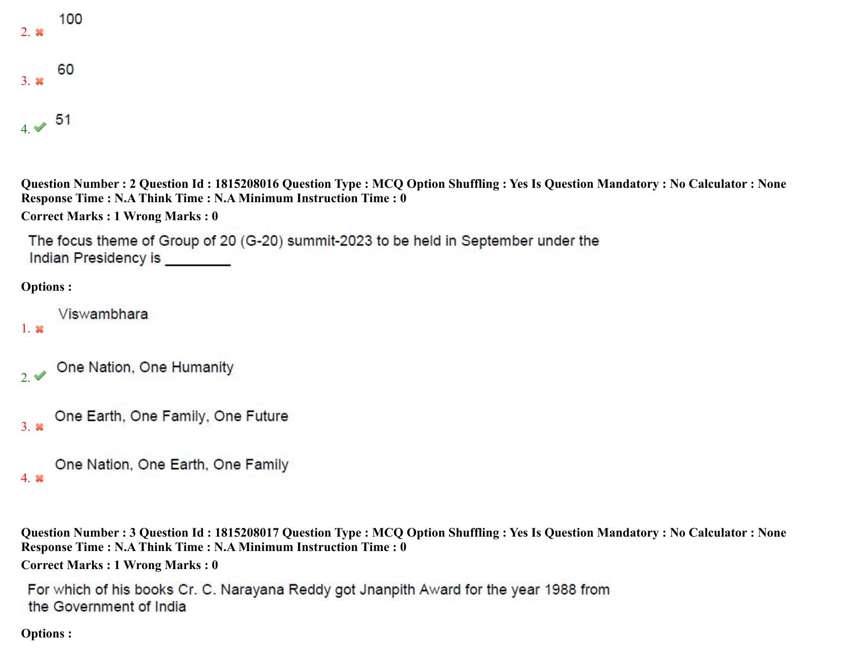 TS CPGET 2023 M Sc Psychology (5 years Integrated) Shift 3 Question Paper with Answer Key - Page 3