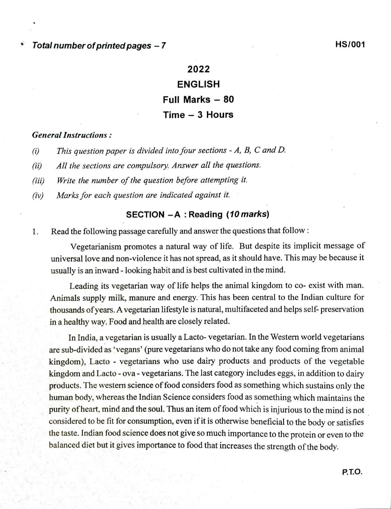 MBSE HSLC/Class 10 2022 Question Paper - Page 21