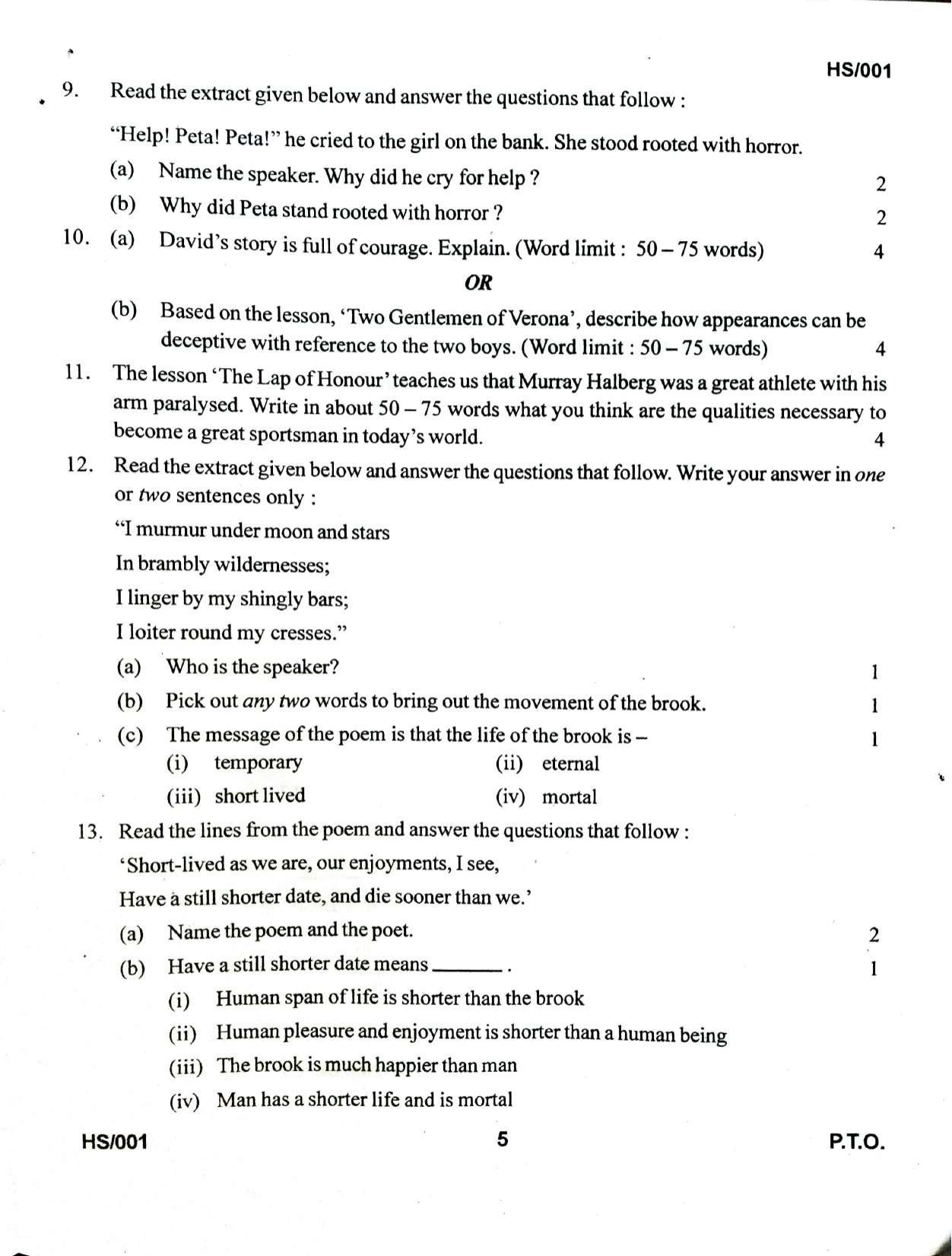 MBSE HSLC/Class 10 2022 Question Paper - Page 25