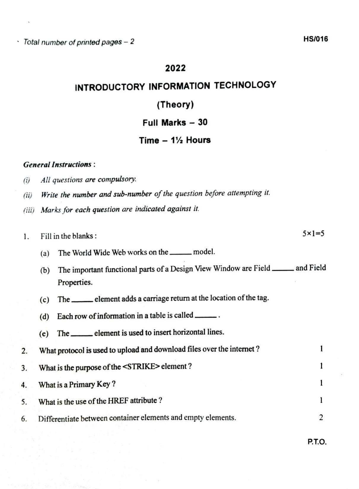 MBSE HSLC/Class 10 2022 Question Paper - Page 37