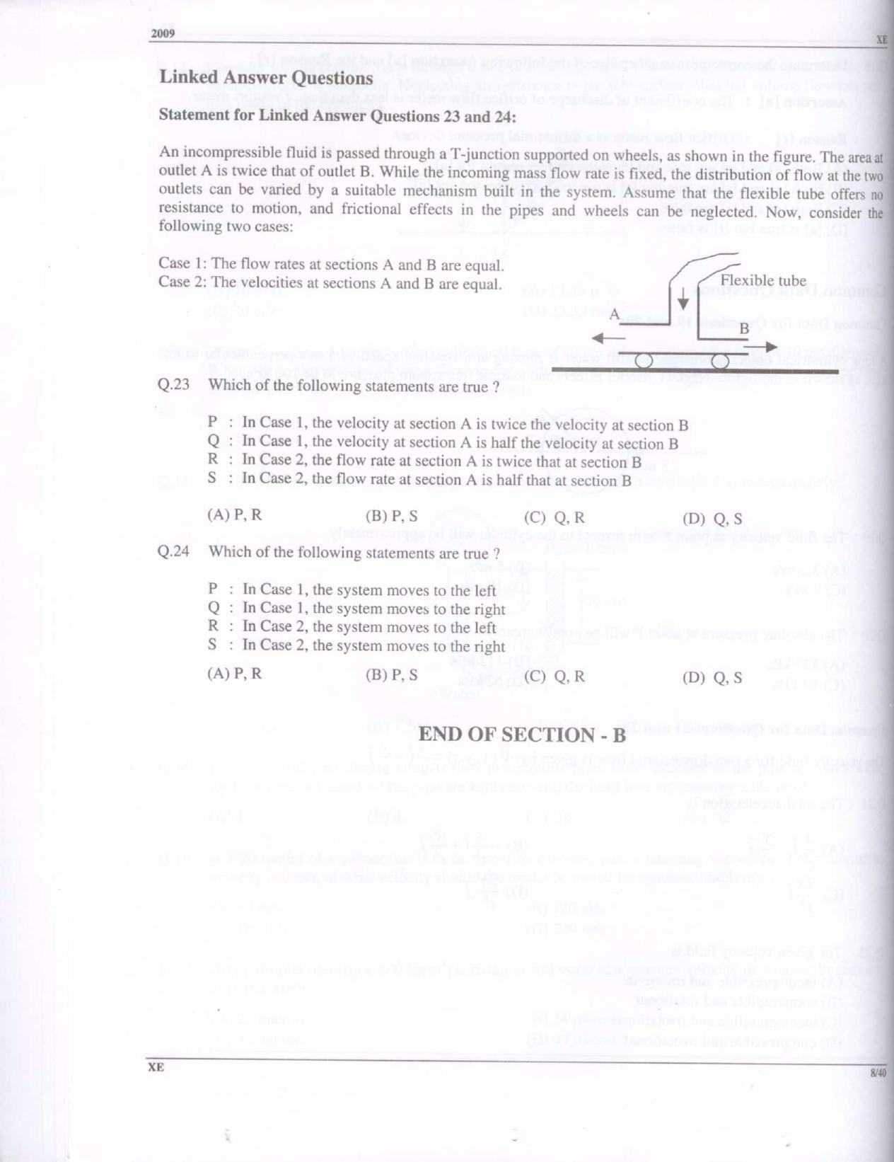 GATE 2009 Engineering Sciences (XE) Question Paper with Answer Key - Page 8