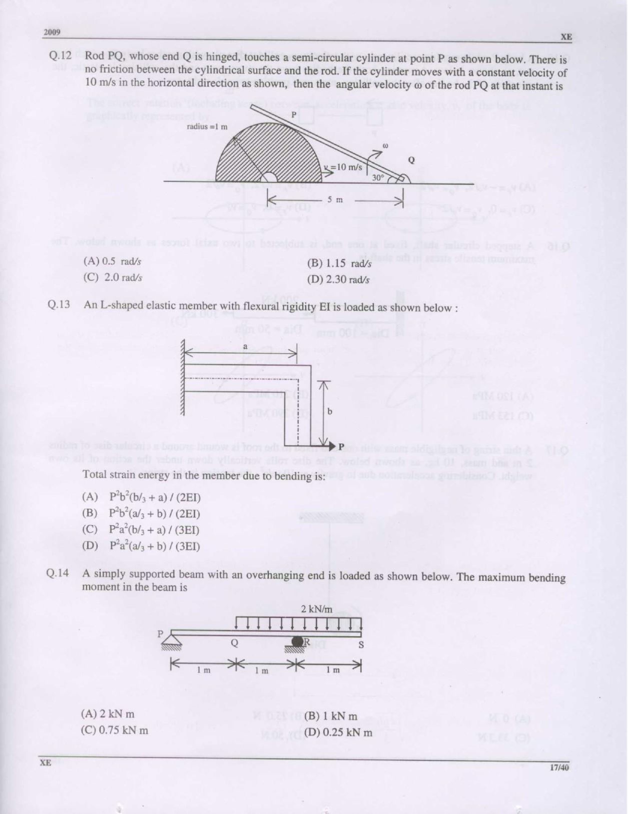 GATE 2009 Engineering Sciences (XE) Question Paper with Answer Key - Page 17