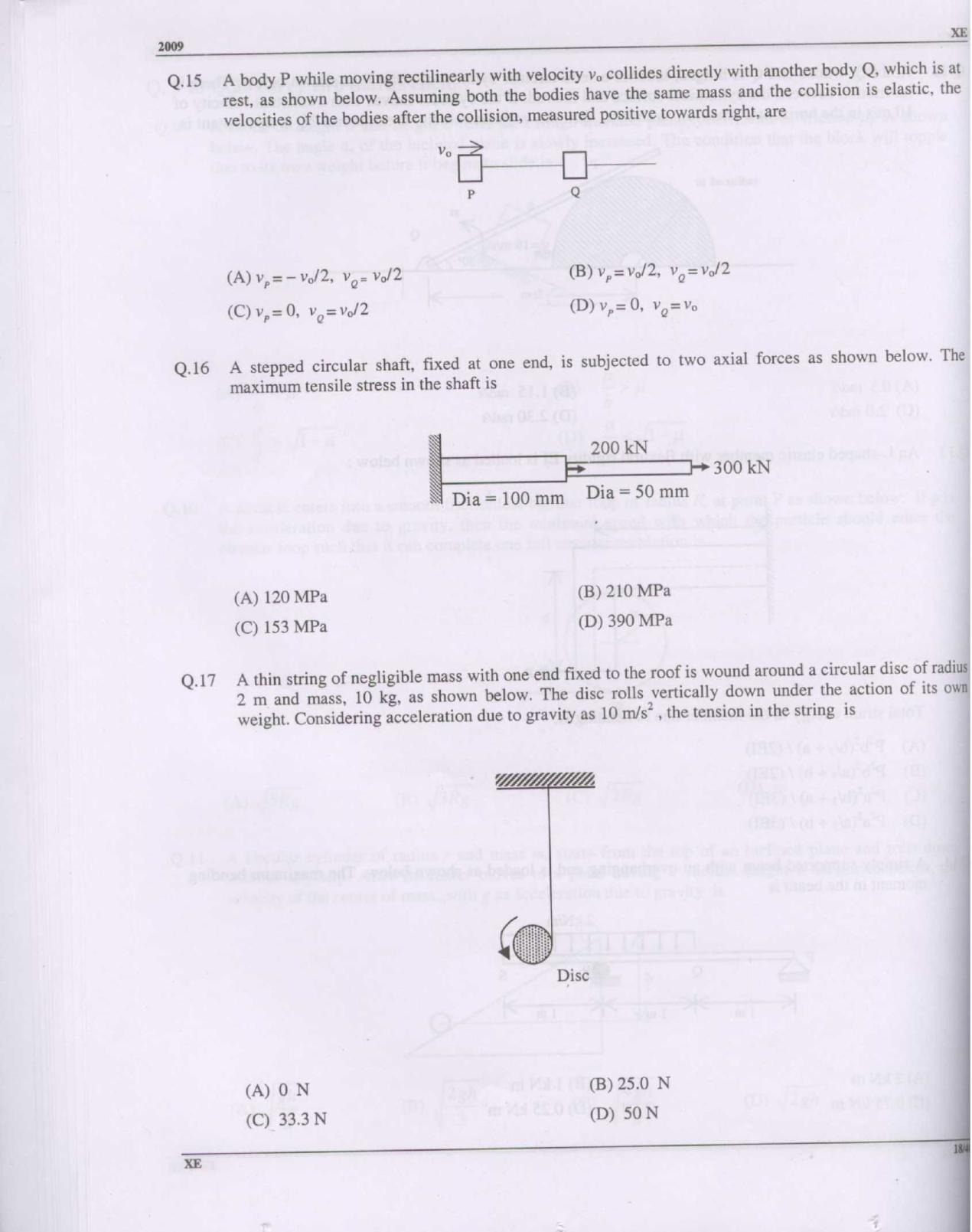 GATE 2009 Engineering Sciences (XE) Question Paper with Answer Key - Page 18