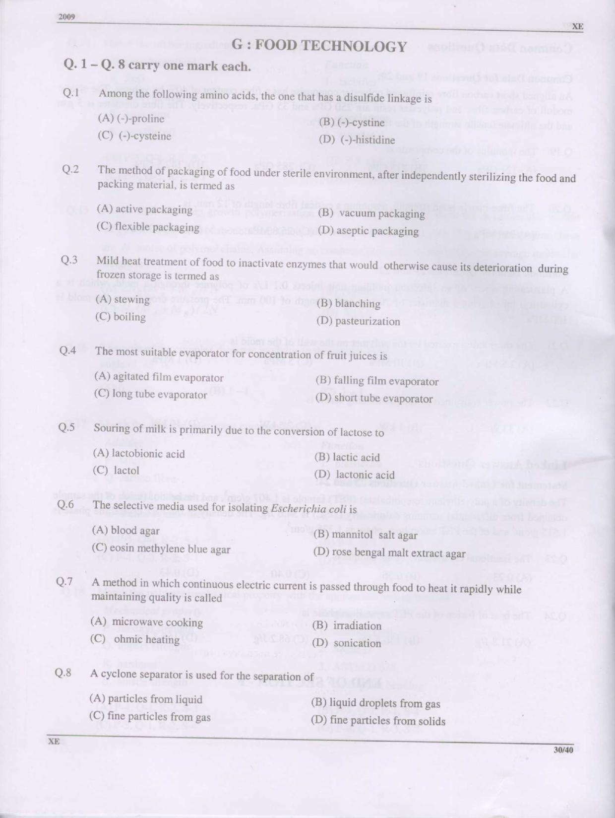 GATE 2009 Engineering Sciences (XE) Question Paper with Answer Key - Page 30