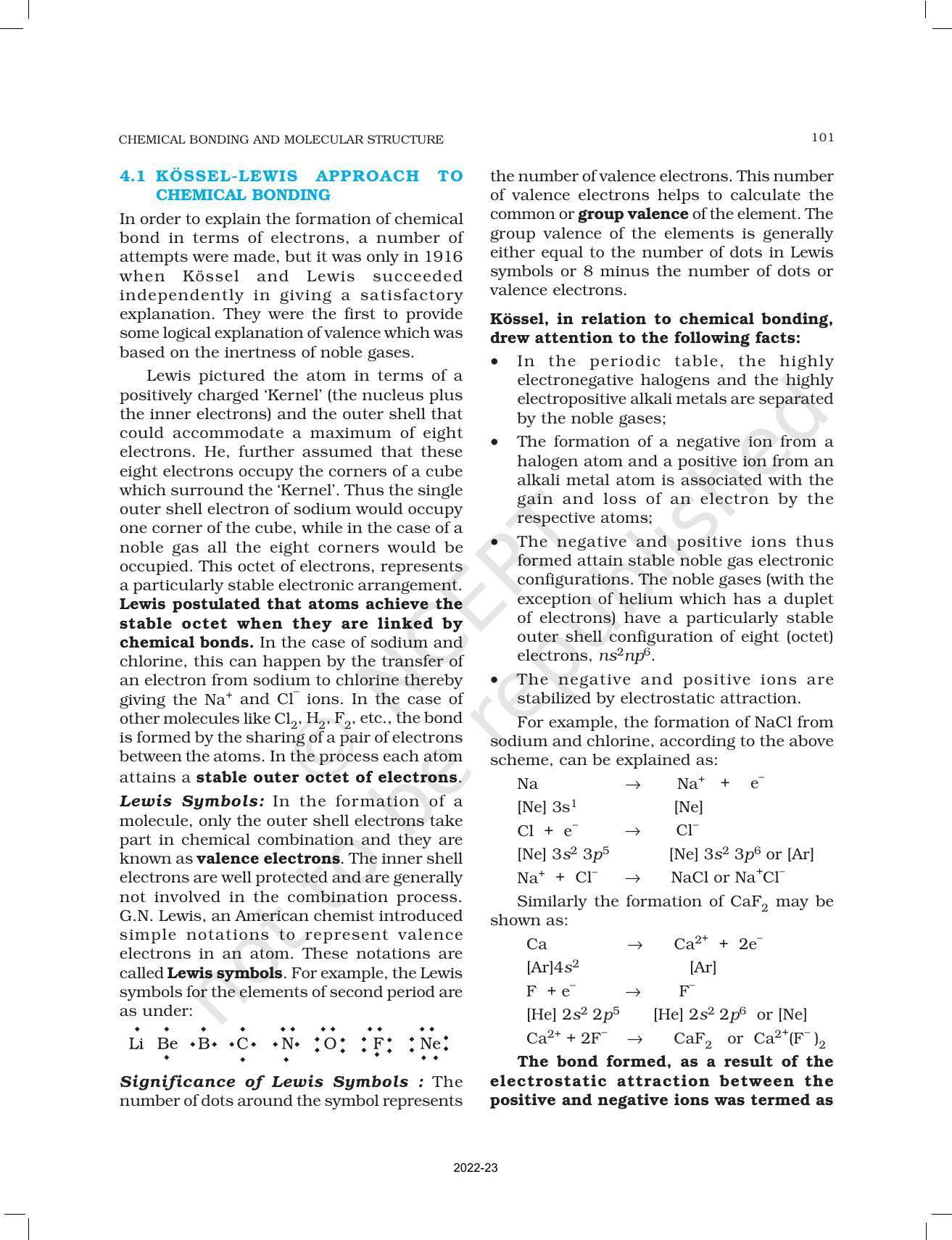 NCERT Book for Class 11 Chemistry Chapter 4 Chemical Bonding and Molecular Structure - Page 2