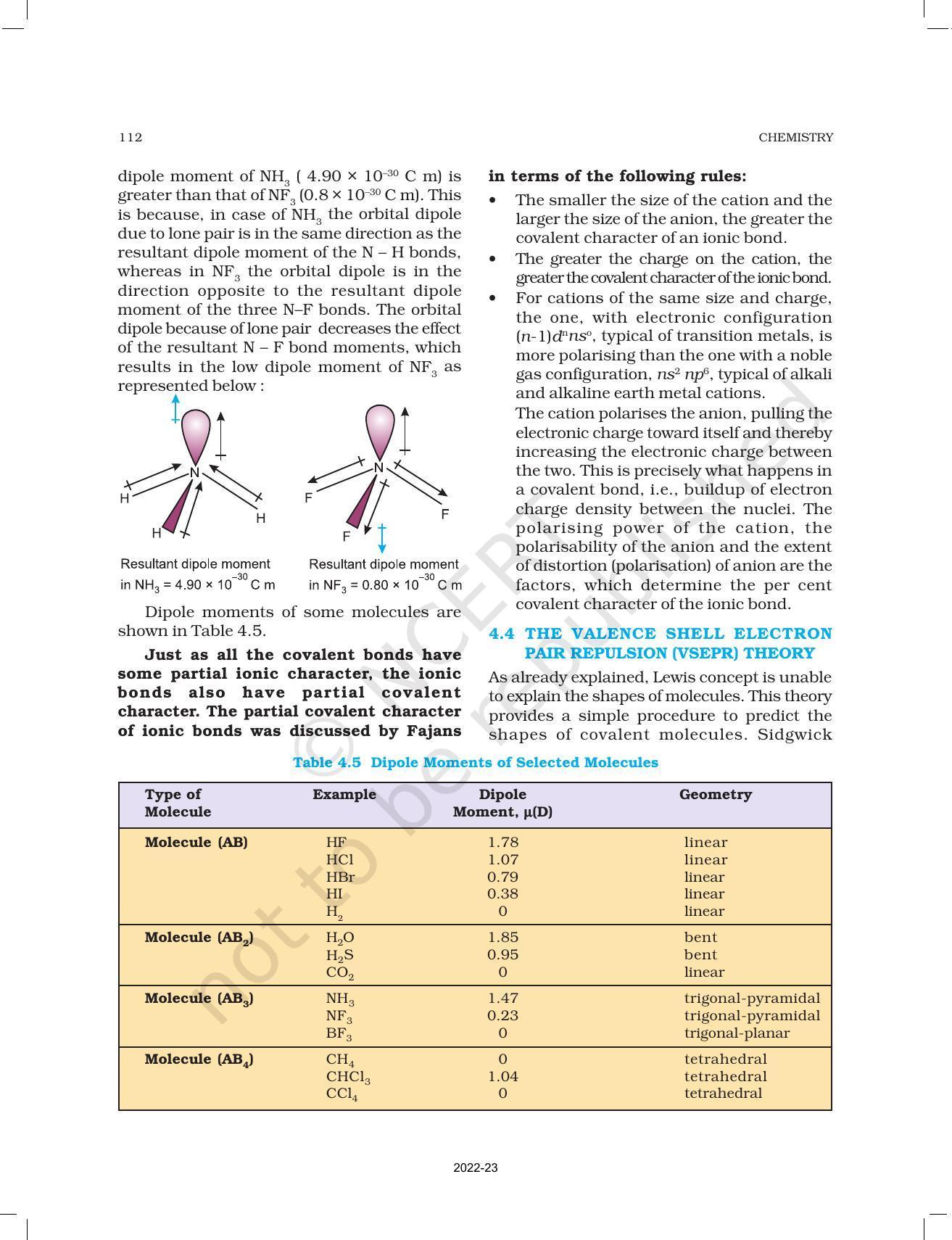 NCERT Book for Class 11 Chemistry Chapter 4 Chemical Bonding and Molecular Structure - Page 13