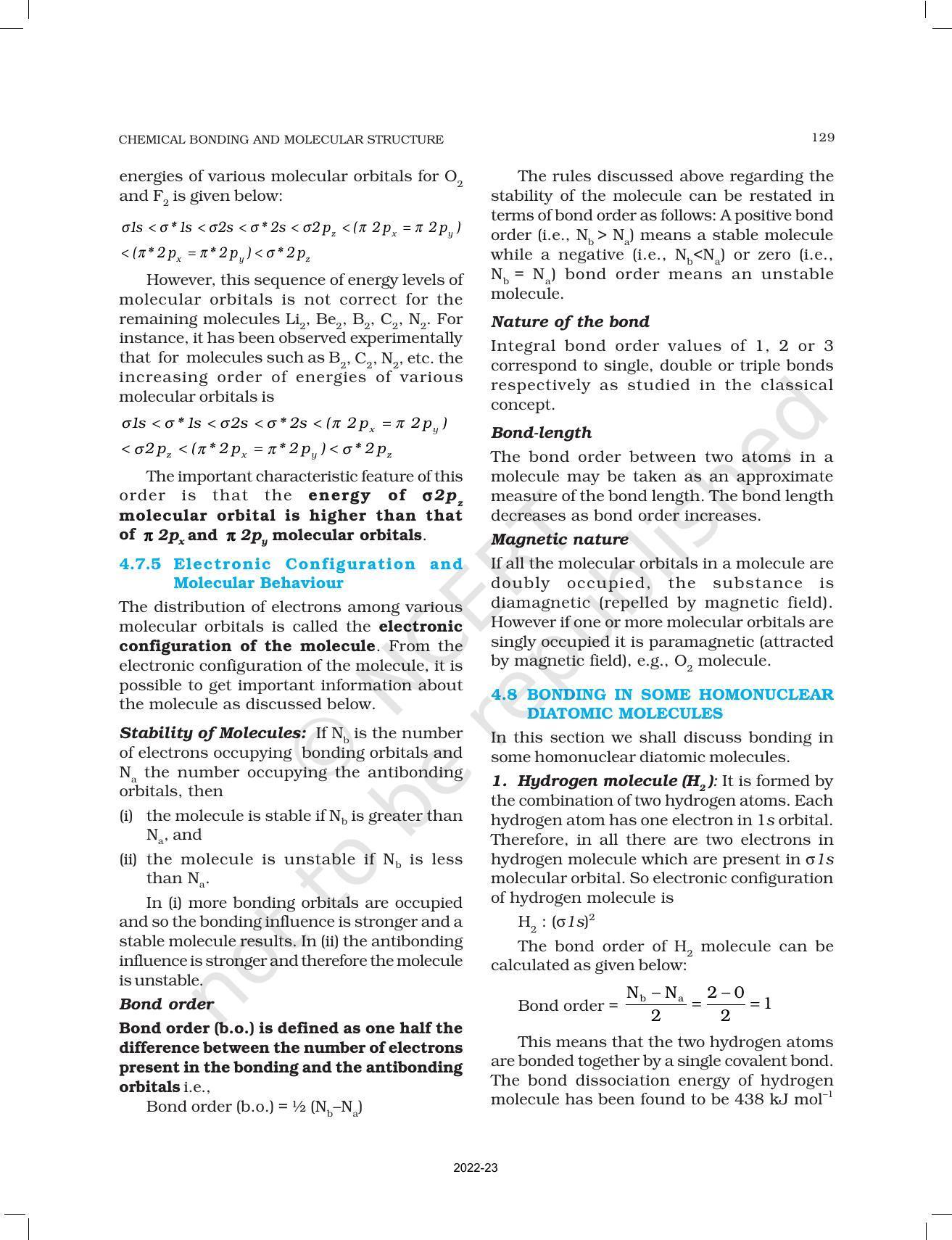 NCERT Book for Class 11 Chemistry Chapter 4 Chemical Bonding and Molecular Structure - Page 30