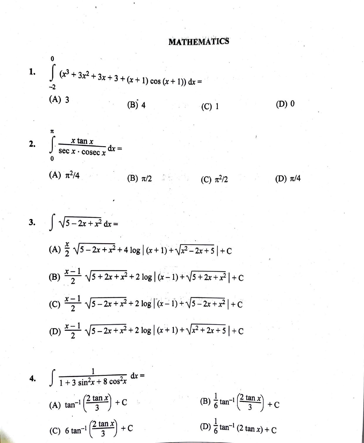 KCET 2023 Mathematics Set B-2 Question Paper - Page 1