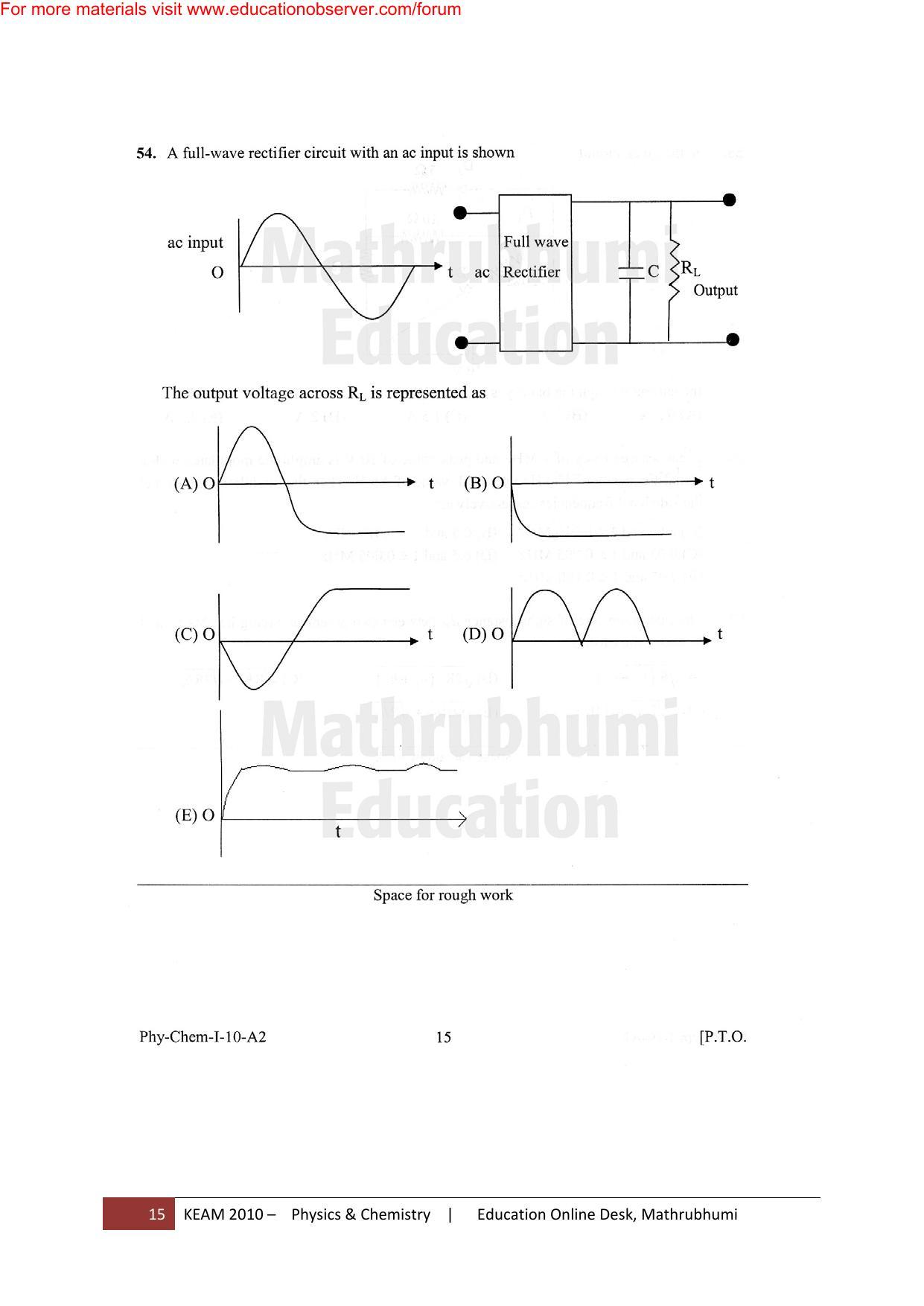 KEAM Paper I 2010 Question Paper - Page 15