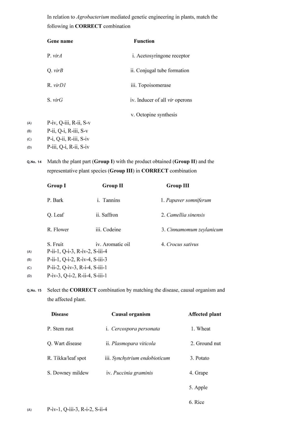GATE 2020 Life Sciences (XL) Question Paper - Page 11