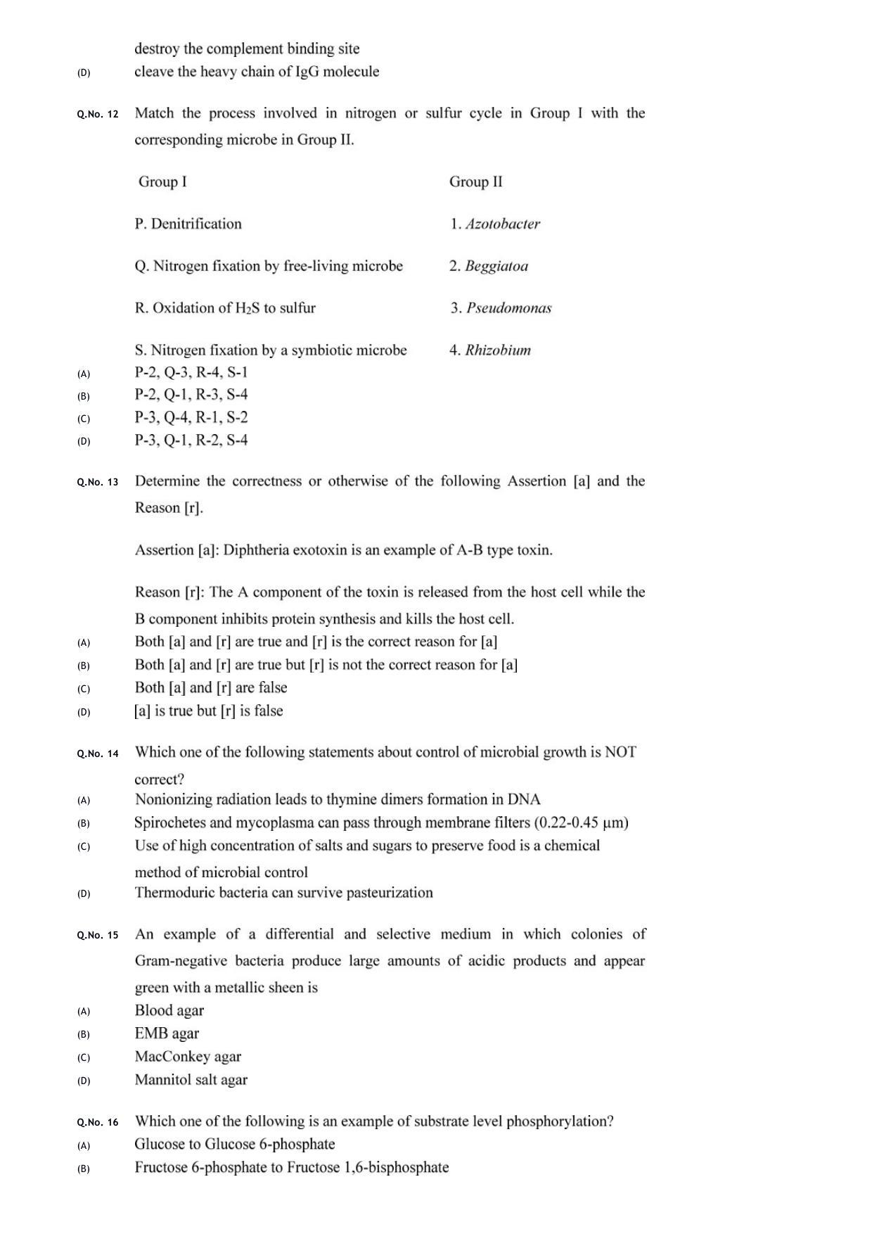 GATE 2020 Life Sciences (XL) Question Paper - Page 15