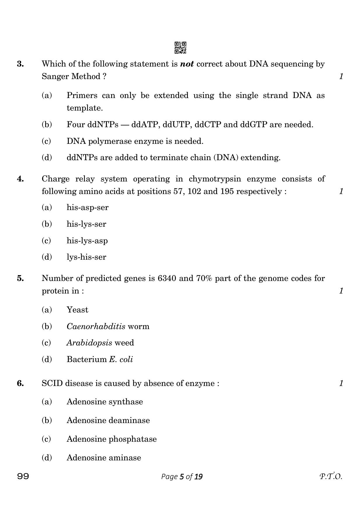 CBSE Class 12 99 Biotechnology 2023 Question Paper - Page 5