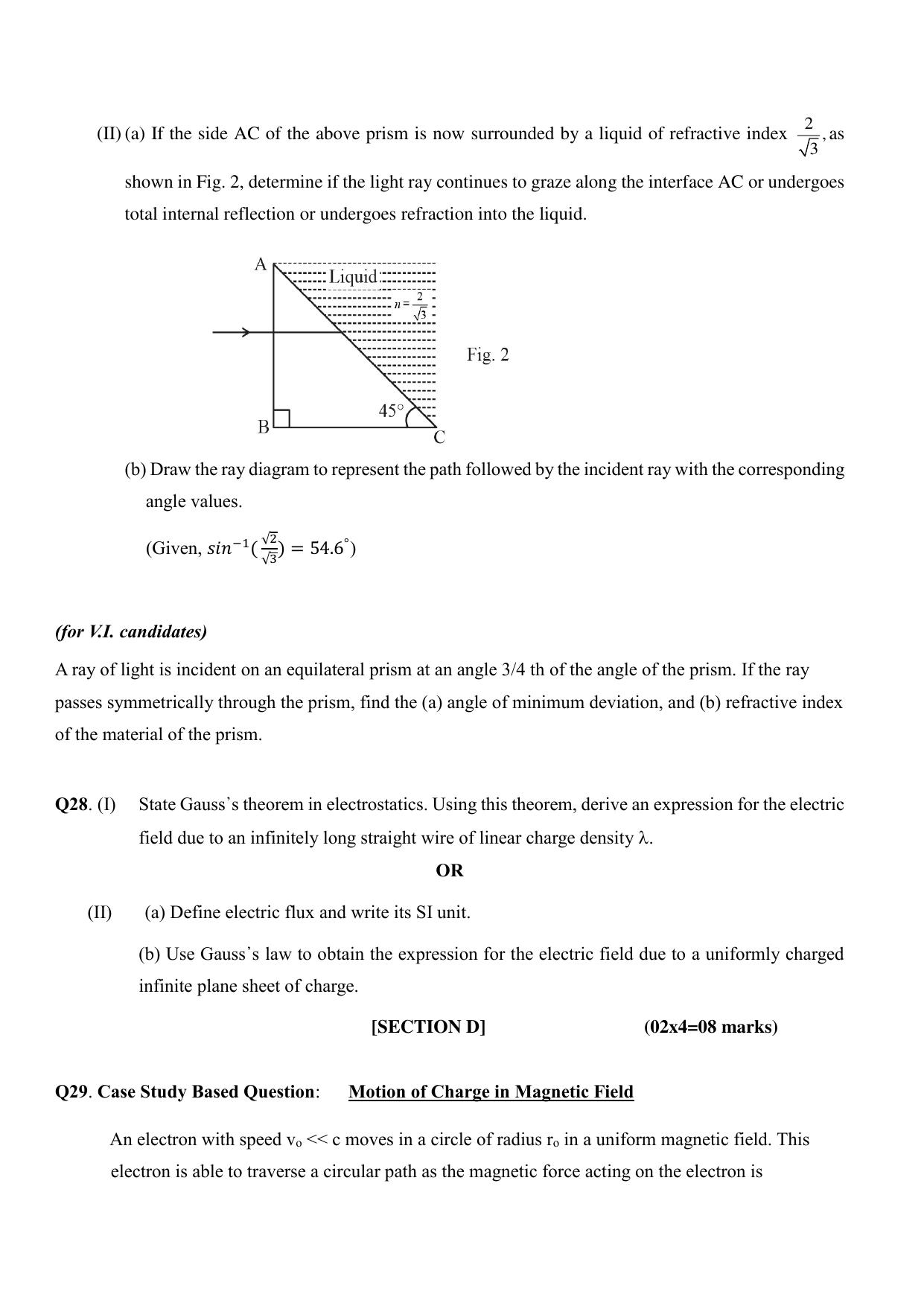 CBSE Class 12 Physics Sample Question Paper 2024-25 - Page 9