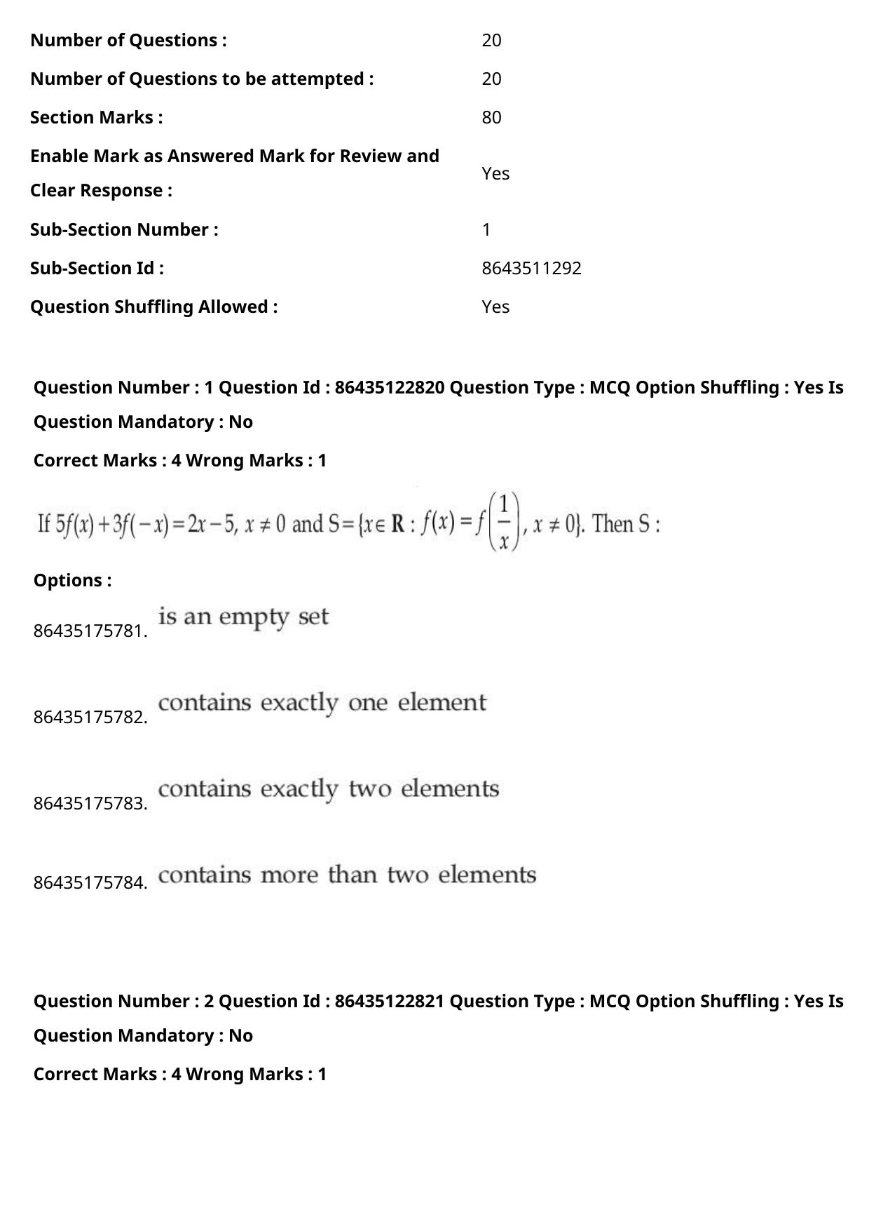 JEE Mains 2021: BTech (Shift 1) 02-09-2021 Question Paper - Page 2