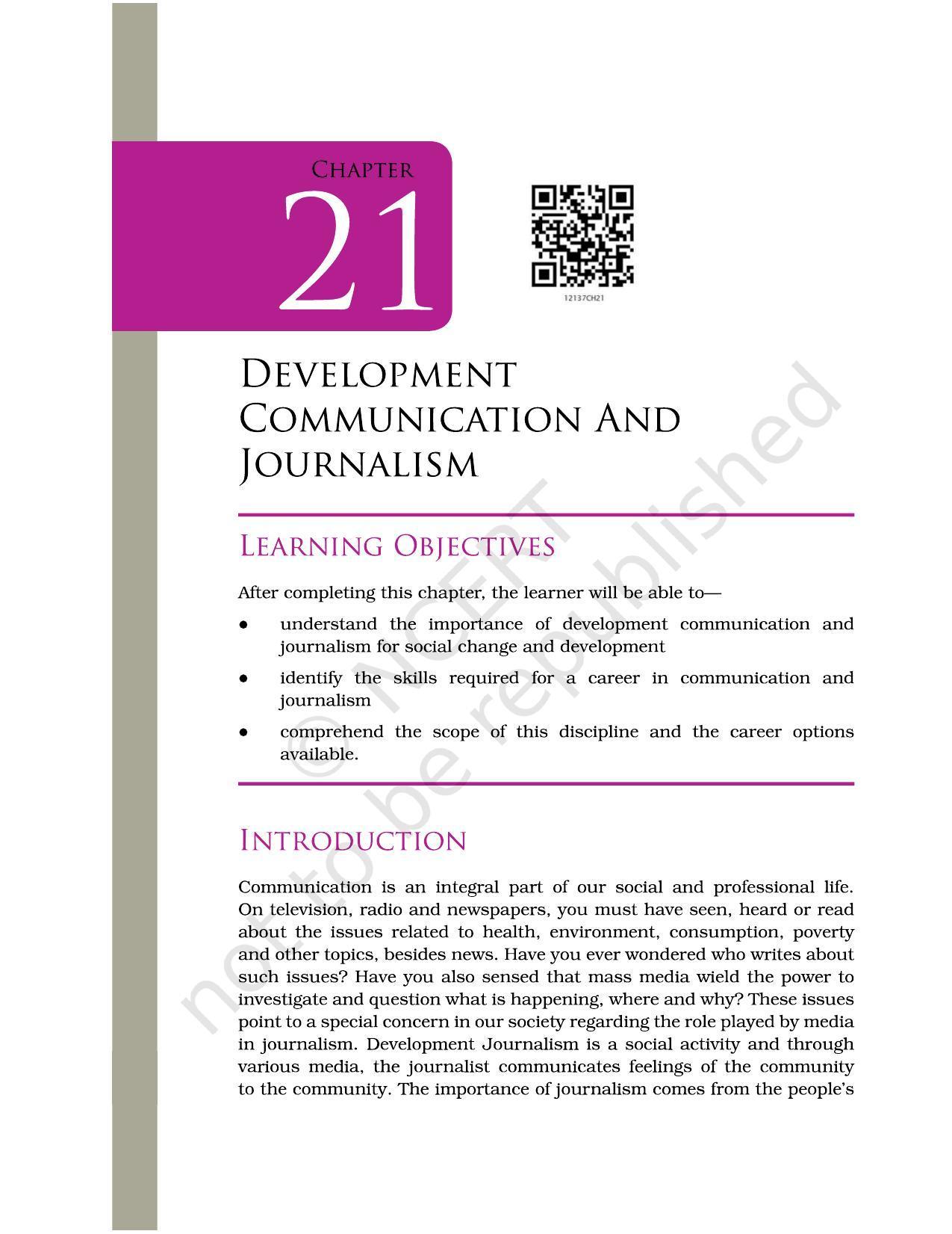 NCERT Book for Class 12 Home Science (Part -II) Chapter 21 Development Communication and Journalism - Page 4
