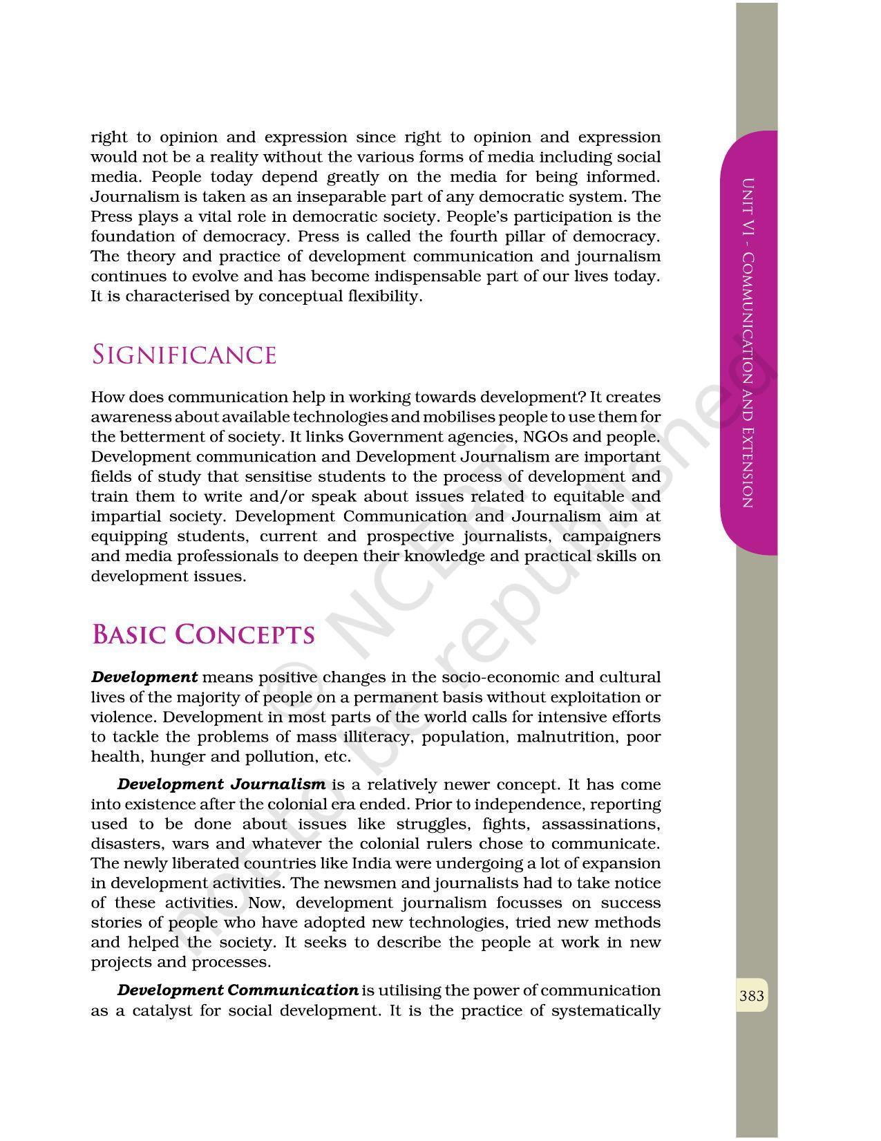 NCERT Book for Class 12 Home Science (Part -II) Chapter 21 Development Communication and Journalism - Page 5
