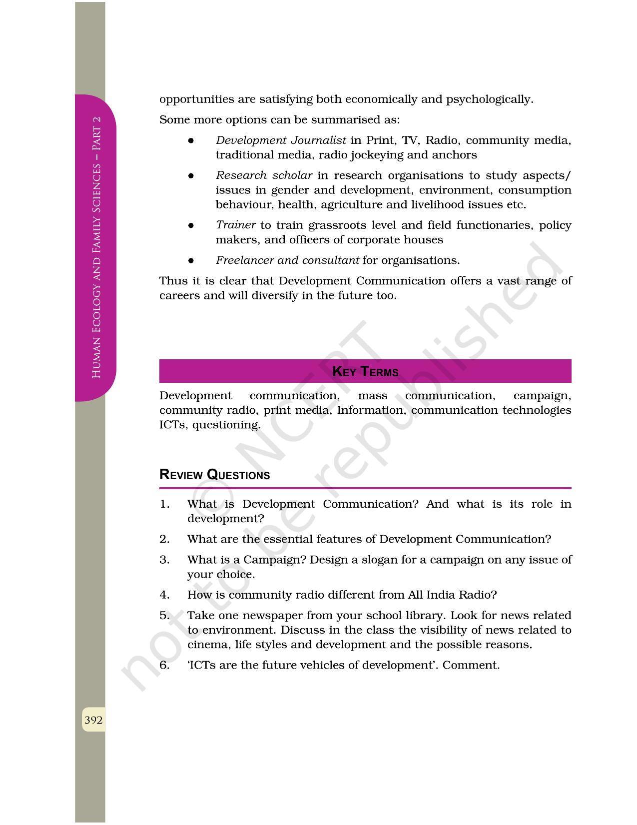 NCERT Book for Class 12 Home Science (Part -II) Chapter 21 Development Communication and Journalism - Page 14