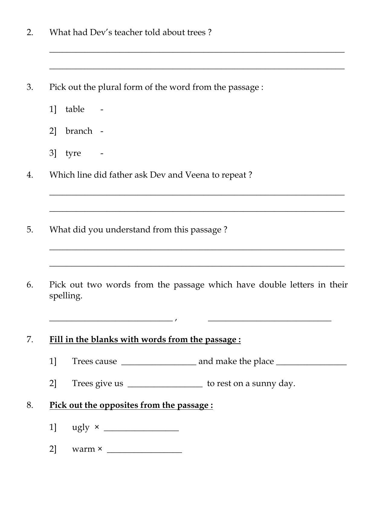 Worksheet for Class 3 English The Enormous Turnio Assignment - Page 5