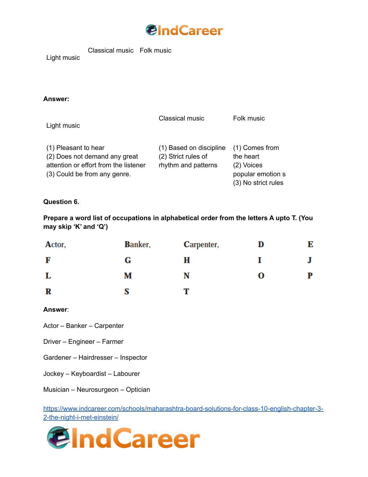Maharashtra Board Solutions for Class 10- English: Chapter 3.2- The Night I Met Einstein - Page 10
