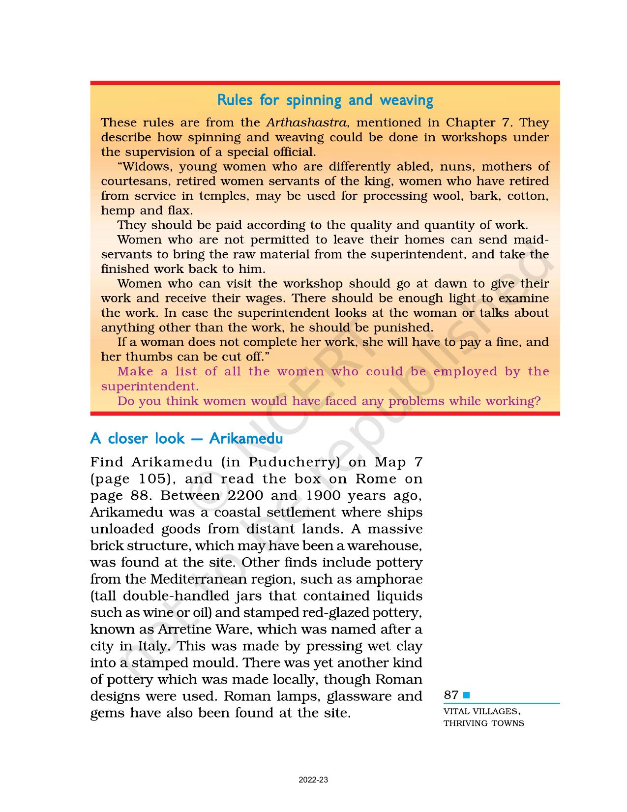 NCERT Book for Class 6 Social Science(History) : Chapter 8-Vital Villages, Thriving Towns - Page 9
