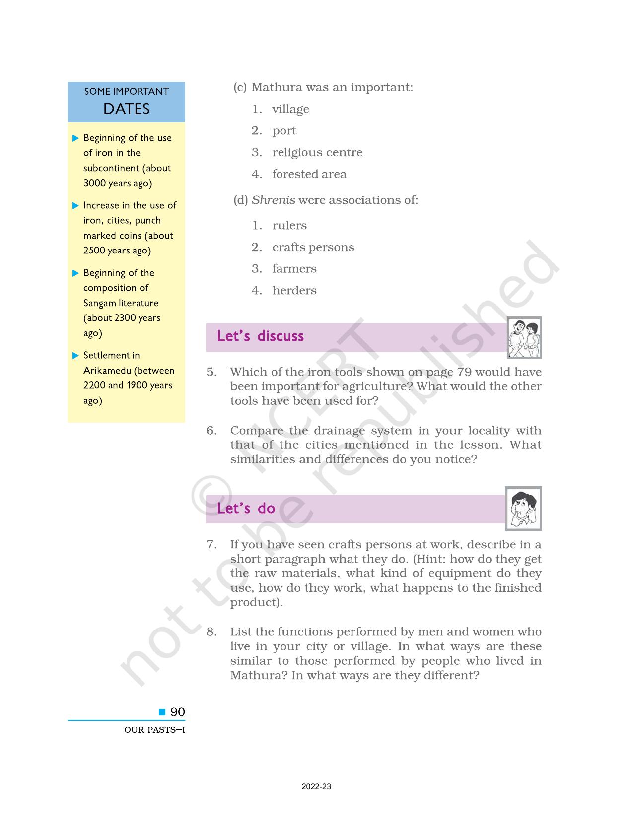 NCERT Book for Class 6 Social Science(History) : Chapter 8-Vital Villages, Thriving Towns - Page 12