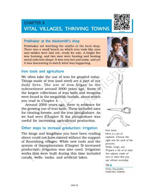 NCERT Book for Class 6 Social Science(History) : Chapter 8-Vital Villages, Thriving Towns