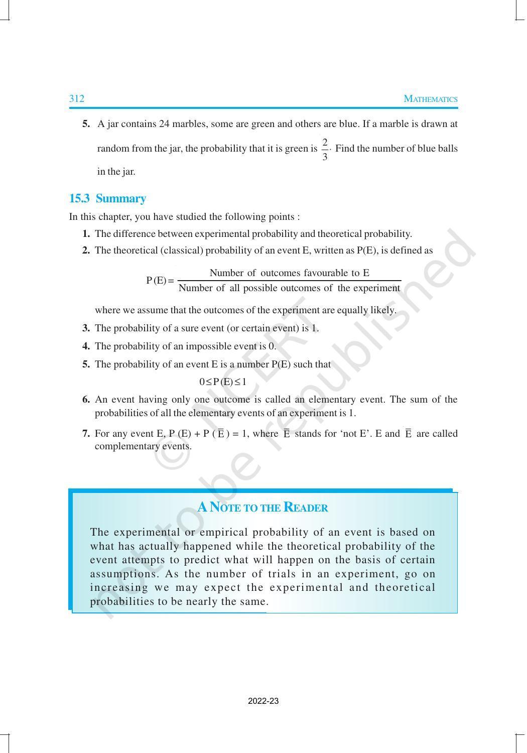 NCERT Book for Class 10 Maths Chapter 15 Probability - Page 18