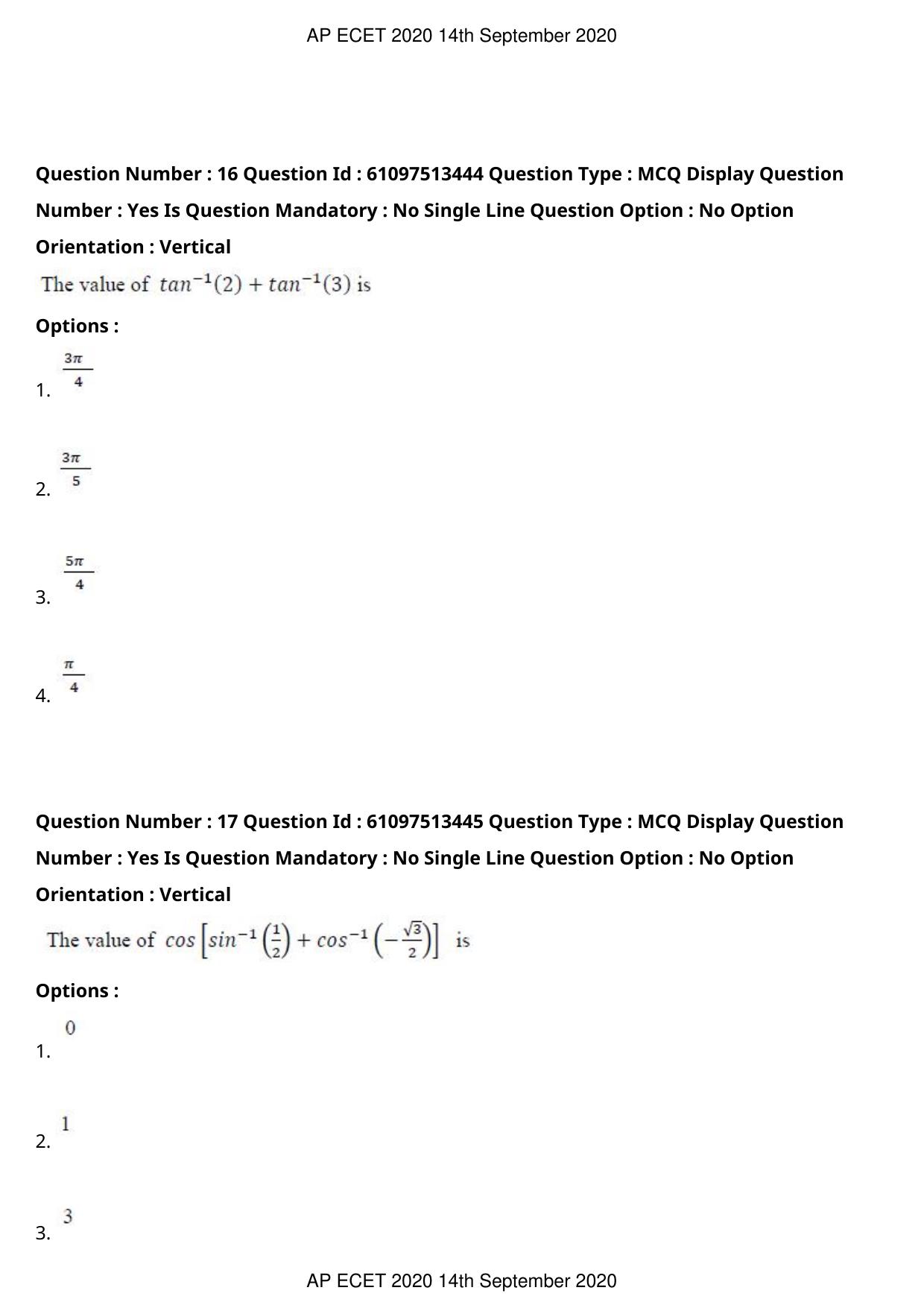 AP ECET 2020 - Civil Engineering (Preview) Question Paper With Preliminary Keys - Page 10