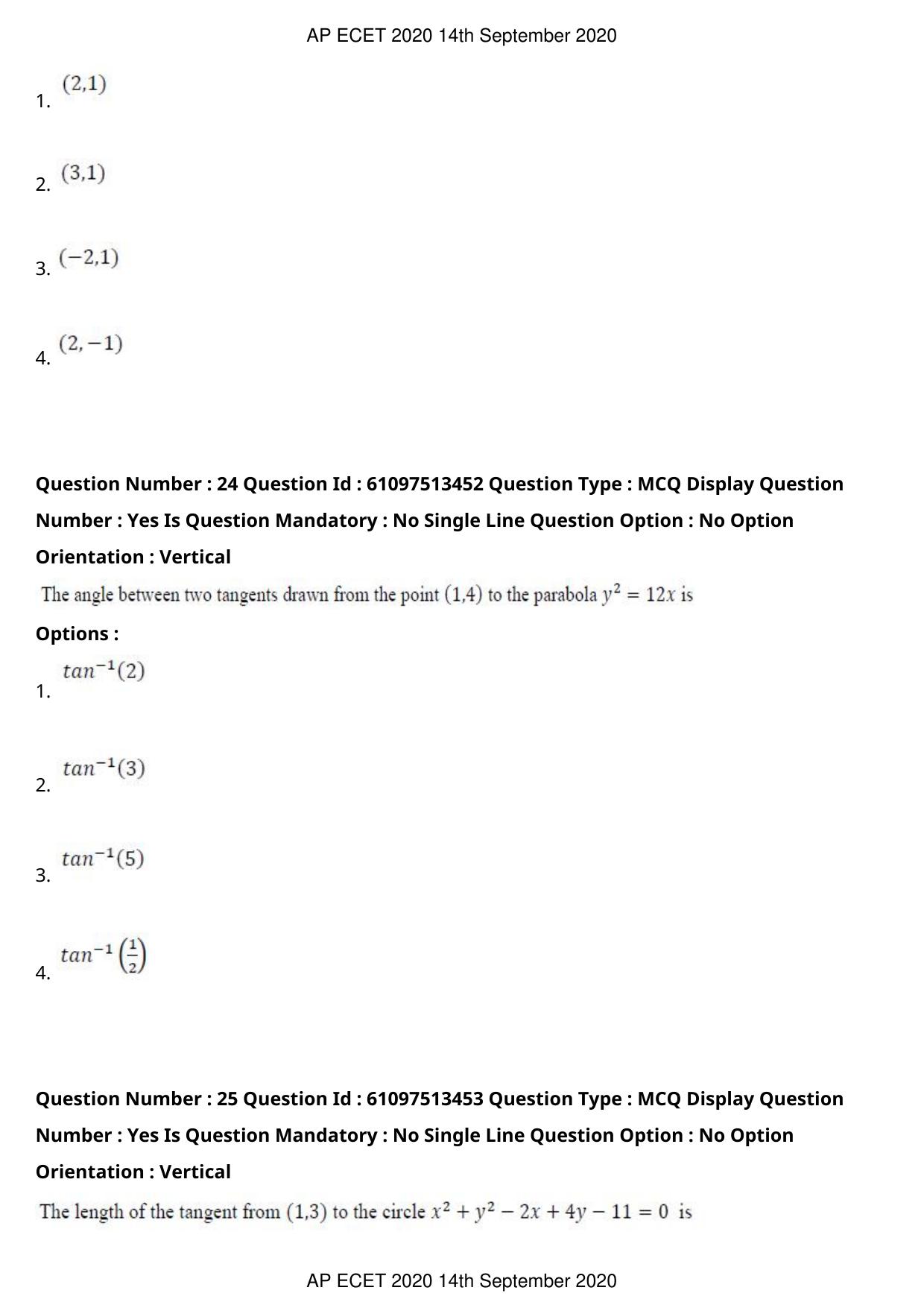 AP ECET 2020 - Civil Engineering (Preview) Question Paper With Preliminary Keys - Page 14