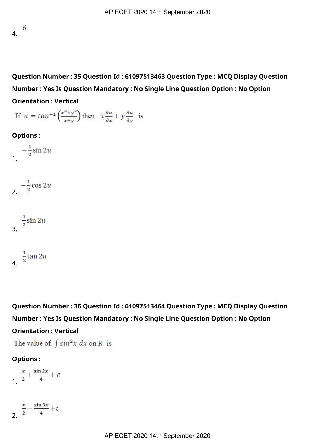 AP ECET 2020 - Civil Engineering (Preview) Question Paper With Preliminary Keys - Page 20
